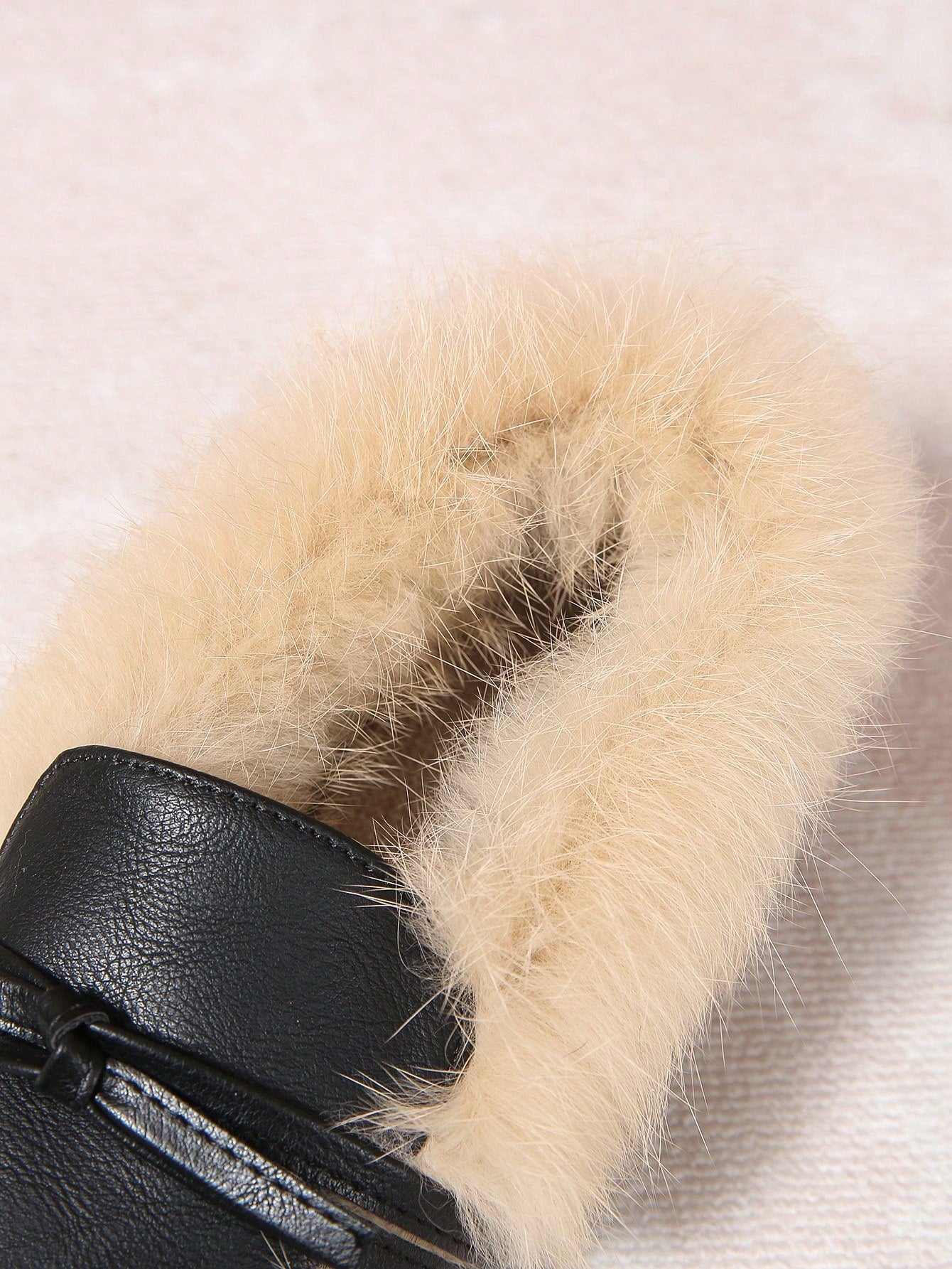 Fashionable Fluffy Flat Shoes, Fluffy Lining Warm Winter Casual Slip-On Shoes With Bow Decor, Pointed Toe, Rubber Sole For Outdoor/Daily Wear