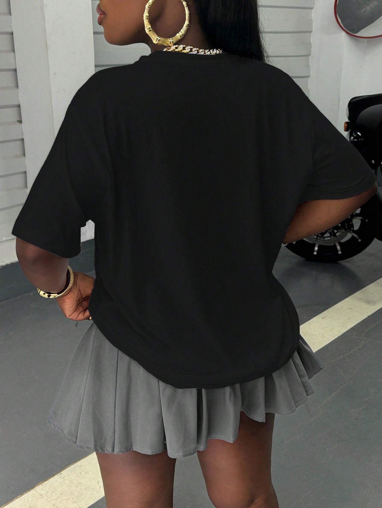 Slayr Round Neck Long Sleeve Letter Print Simple T-Shirt, Casual Daily Wear Graphic Tees Women Tops For Spring Outfit