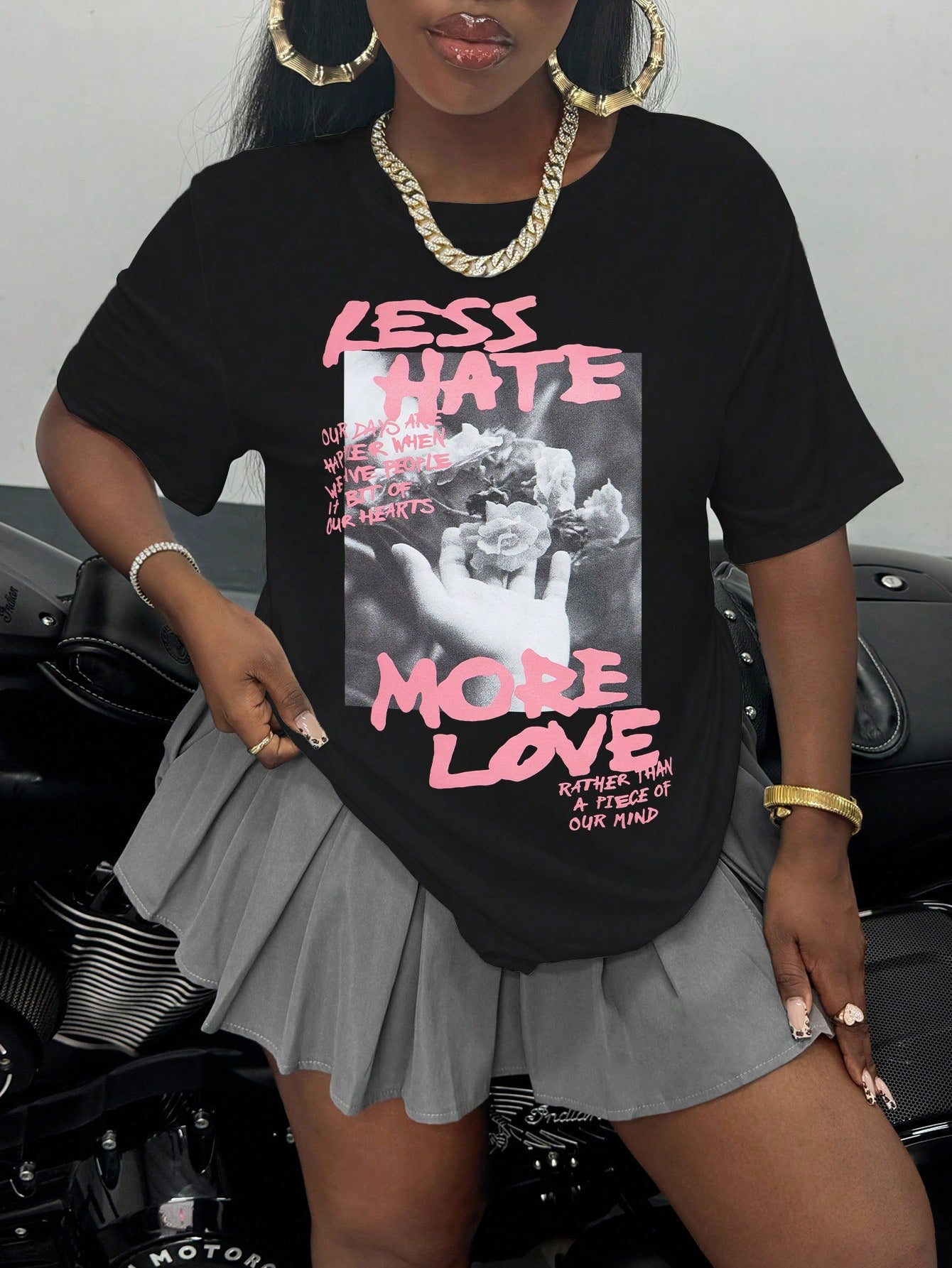 Slayr Round Neck Long Sleeve Letter Print Simple T-Shirt, Casual Daily Wear Graphic Tees Women Tops For Spring Outfit