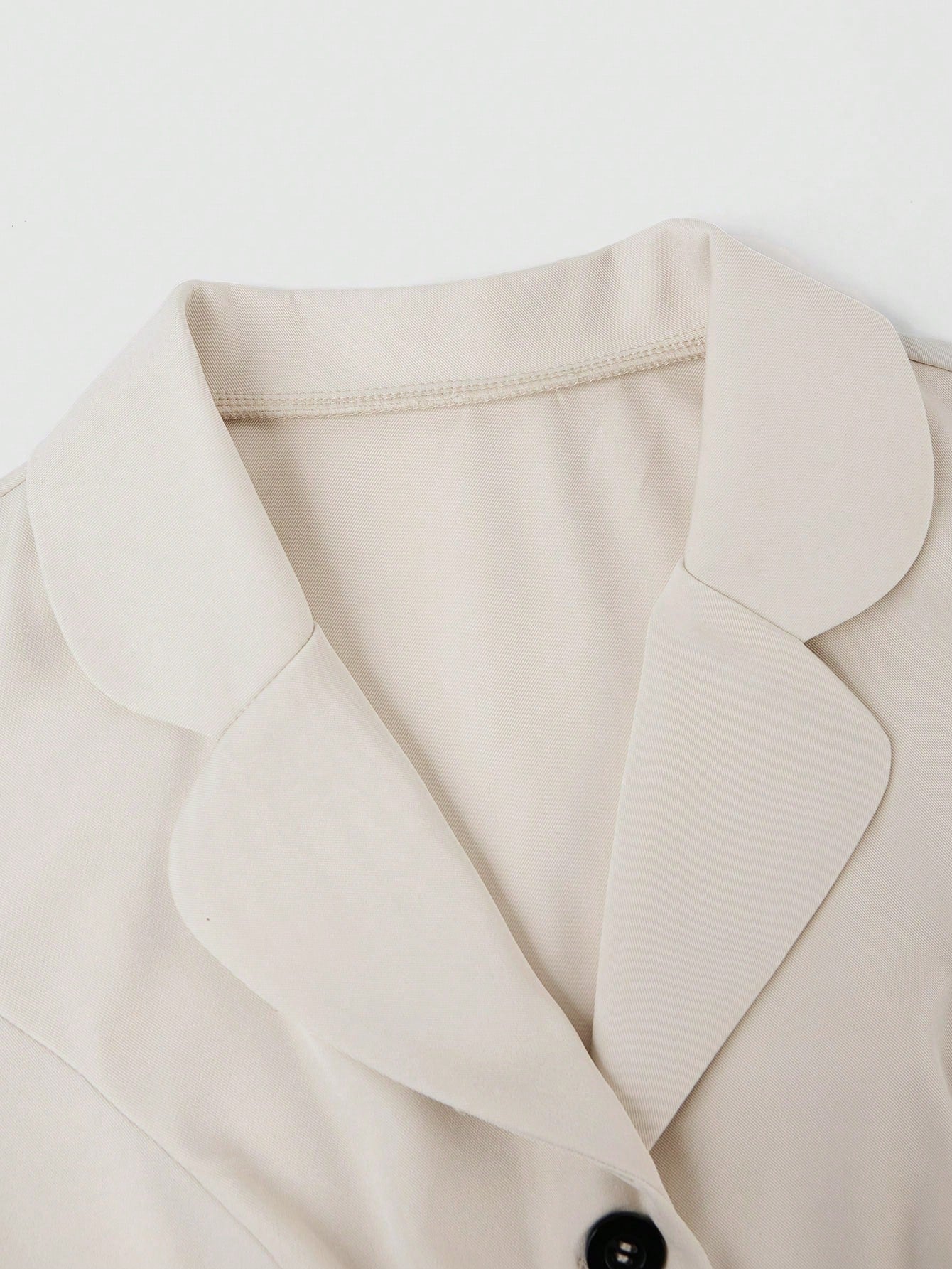 Clasi Plus Size Women Business Casual 2-Piece Set: Collared Waist Cinched Blazer & Pleated Mid-Length Skirt