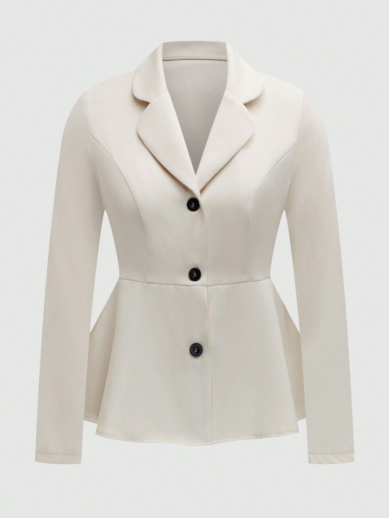 Clasi Plus Size Women Business Casual 2-Piece Set: Collared Waist Cinched Blazer & Pleated Mid-Length Skirt