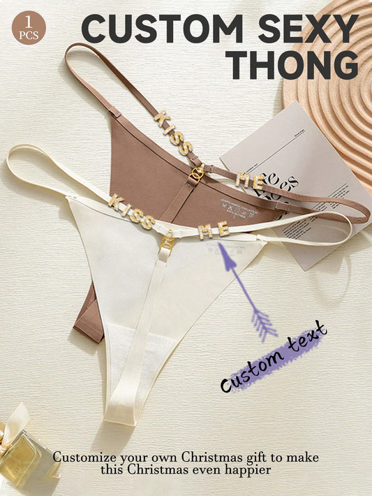 1-Piece Custom Christmas Ladies Sexy Seamless Yoga Fitness Thong Underwear With Buckle