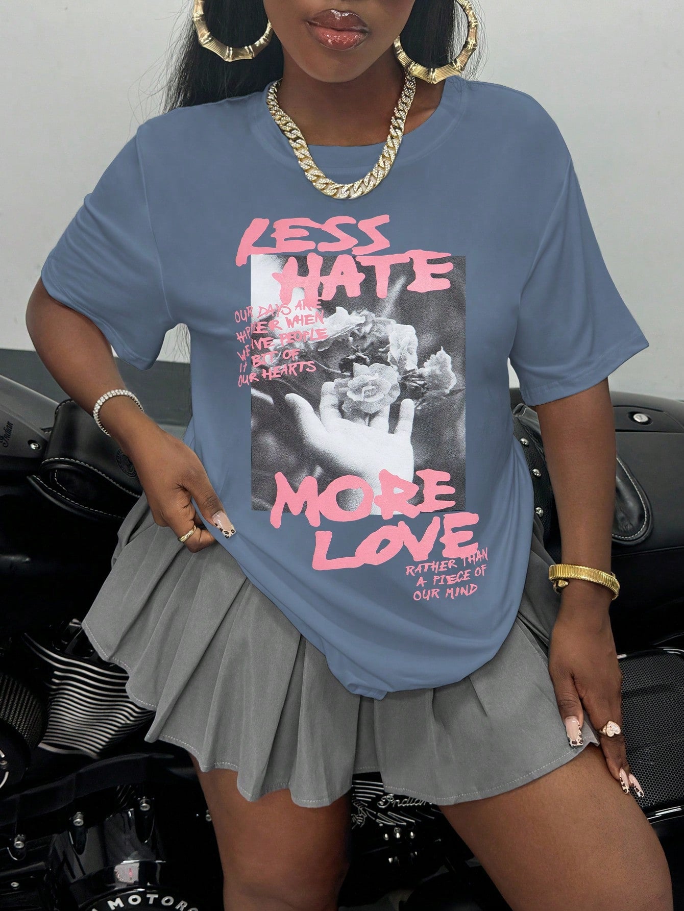 Slayr Round Neck Long Sleeve Letter Print Simple T-Shirt, Casual Daily Wear Graphic Tees Women Tops For Spring Outfit