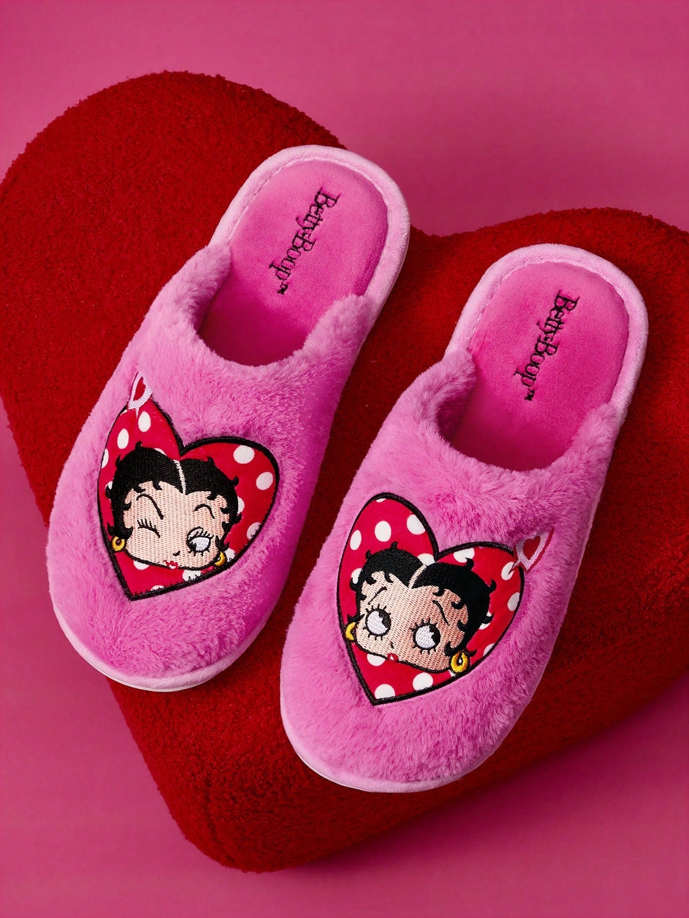 TOM & JERRY X  Cartoon Embroidered Plush Ladies' House Slippers, For Christmas Fall New Year Holiday