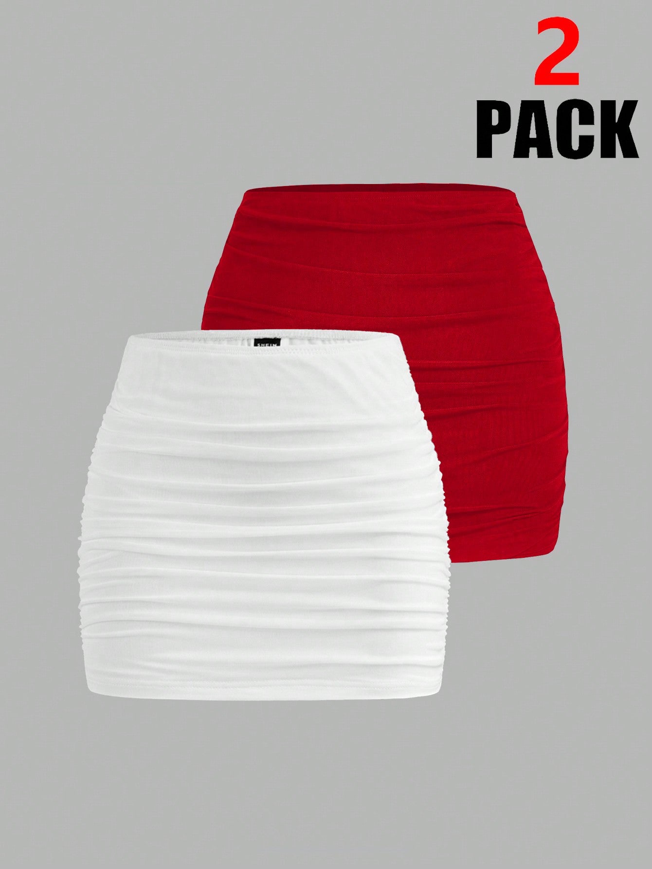 EZwear 2pcs Mesh Double Layer See-Through Bodycon Mini Skirt Set