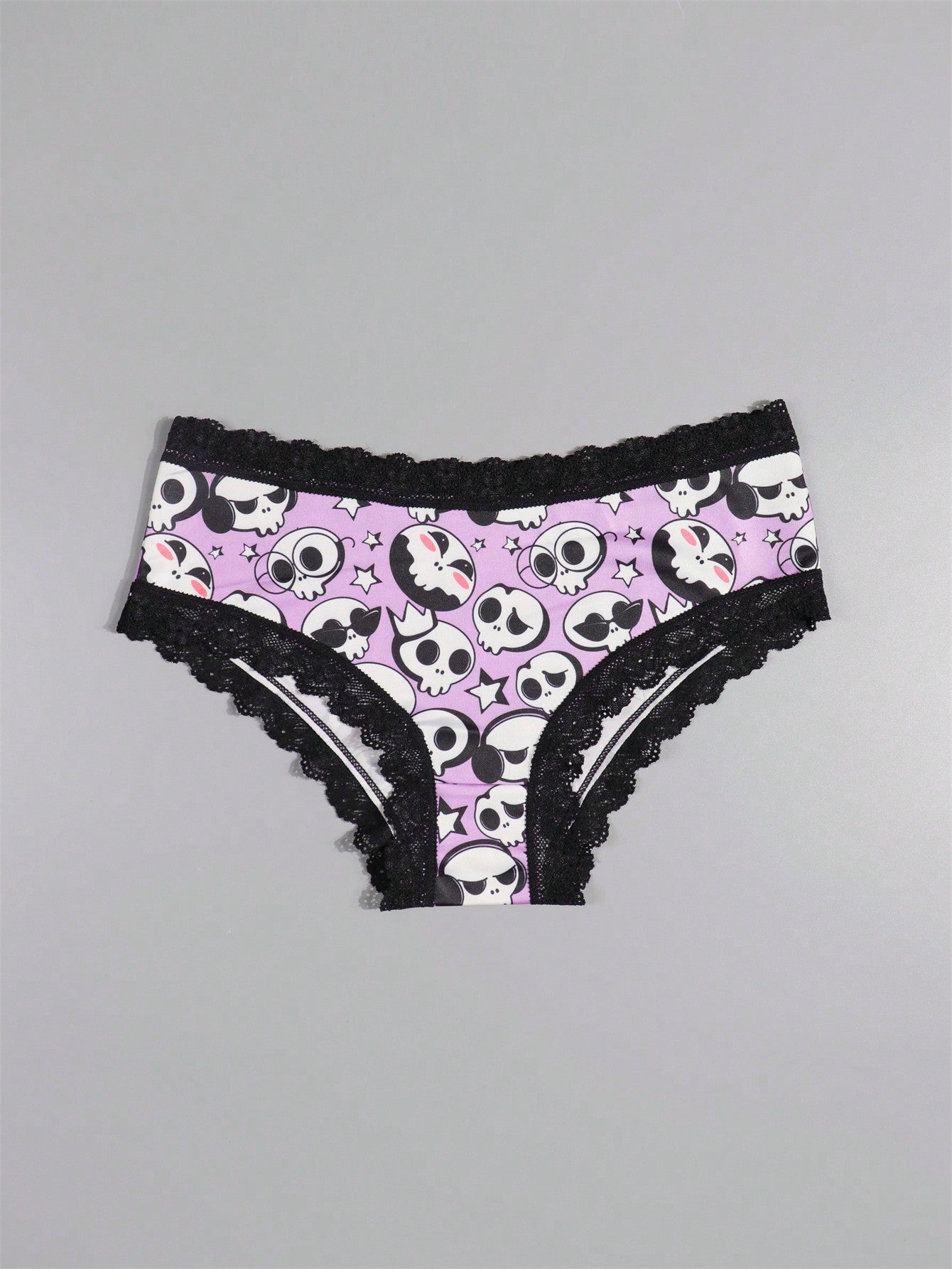 Morvia 10pcs Women Sexy Gothic Chic Low-Rise Hipsters - Contrast Lace, Allover Halloween Skull & Eyeballs & Stars & Jack-O-Lanterns Allover Print, Comfortable Hipster Panties For Women - Halloween Lingerie & Underwear-Comfortable, Assorted Styles, Perfec