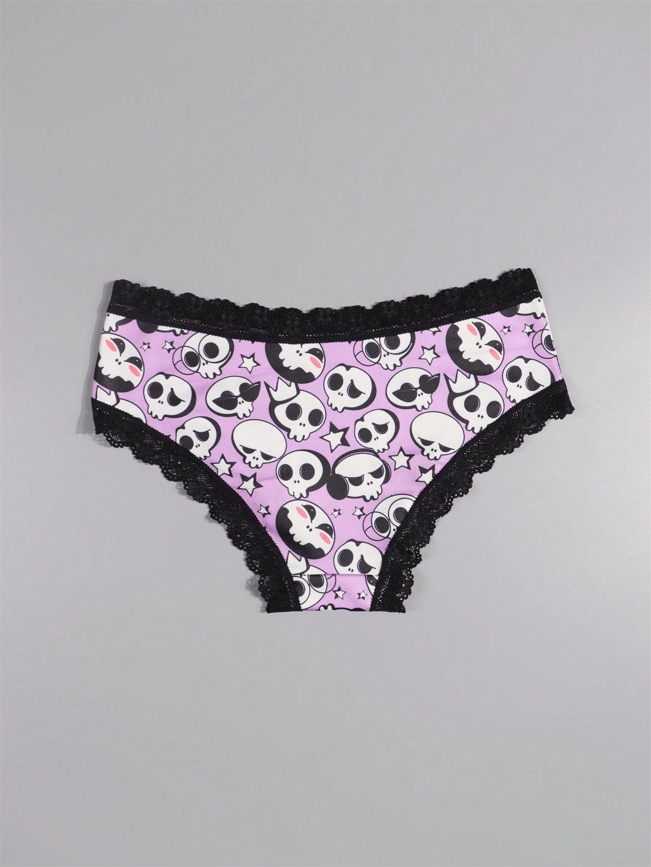 Morvia 10pcs Women Sexy Gothic Chic Low-Rise Hipsters - Contrast Lace, Allover Halloween Skull & Eyeballs & Stars & Jack-O-Lanterns Allover Print, Comfortable Hipster Panties For Women - Halloween Lingerie & Underwear-Comfortable, Assorted Styles, Perfec