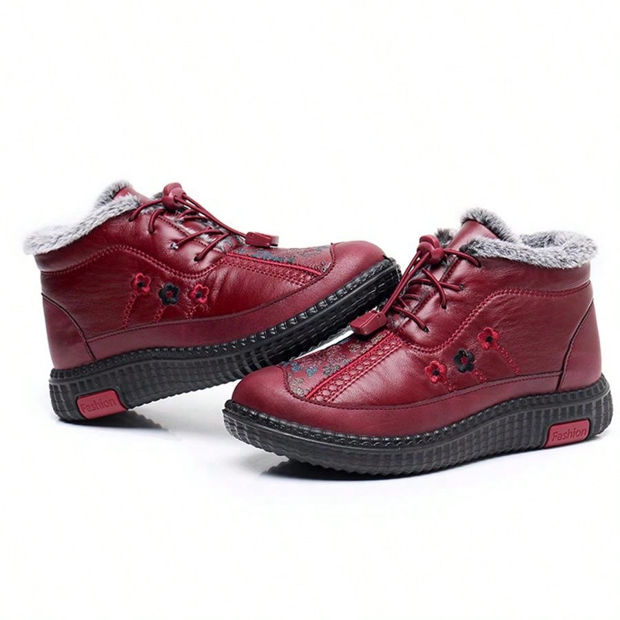 New Fashion Women's Winter Running Shoes, Versatile Casual Sports Sneakers, Plush & Thick Warm Boots, Round Toe, PVC Sole, Anti-Slip Comfortable, Waterproof & Durable, Suitable For Lovely Ladies TM88