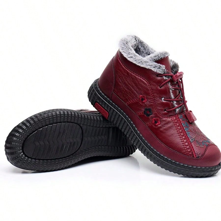 New Fashion Women's Winter Running Shoes, Versatile Casual Sports Sneakers, Plush & Thick Warm Boots, Round Toe, PVC Sole, Anti-Slip Comfortable, Waterproof & Durable, Suitable For Lovely Ladies TM88