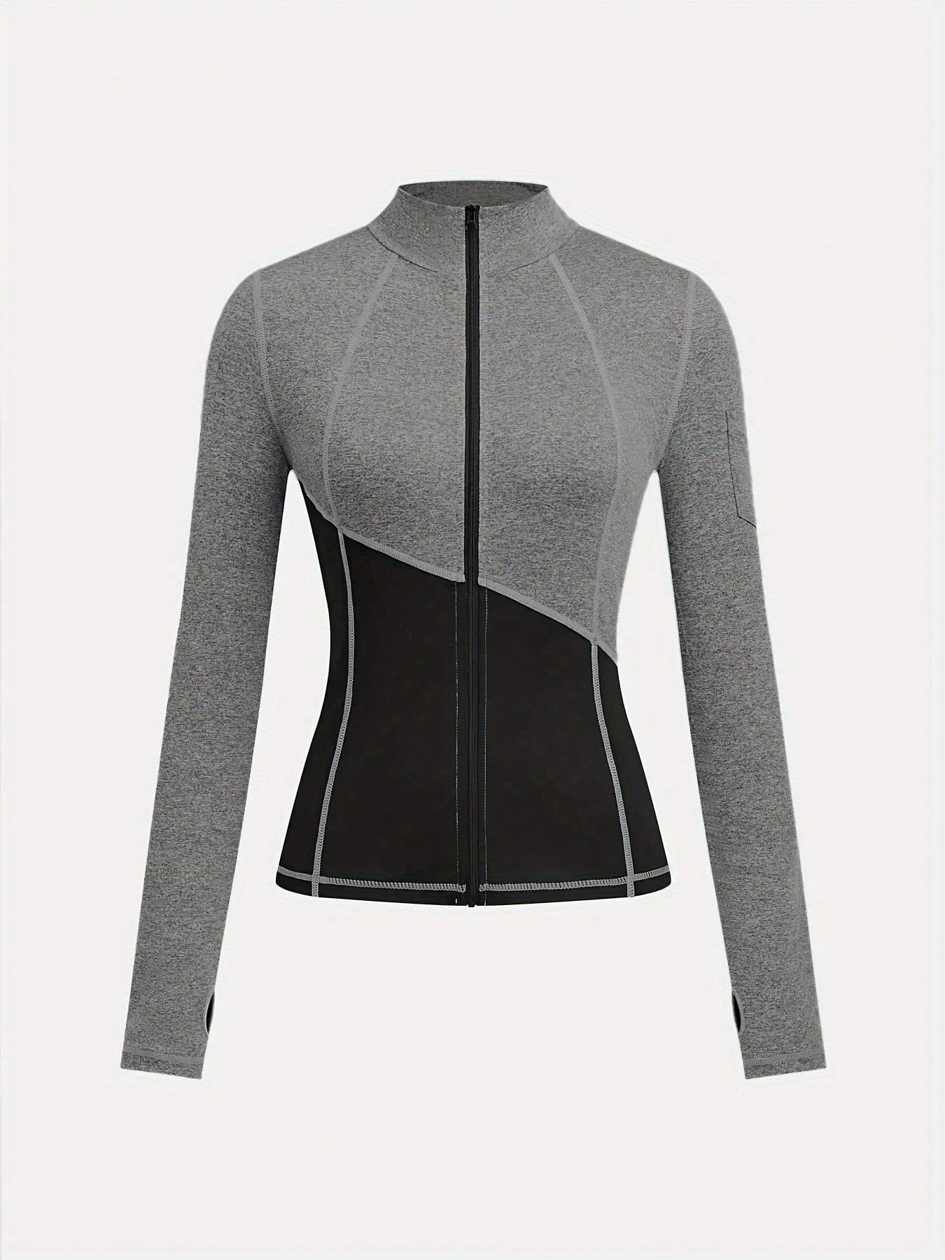 2-Piece Yoga Outfit Set, Jacket And Leggings Workout Clothes Set For Women, Jogging Sports Suit, Yoga Fitness Exercise Attire