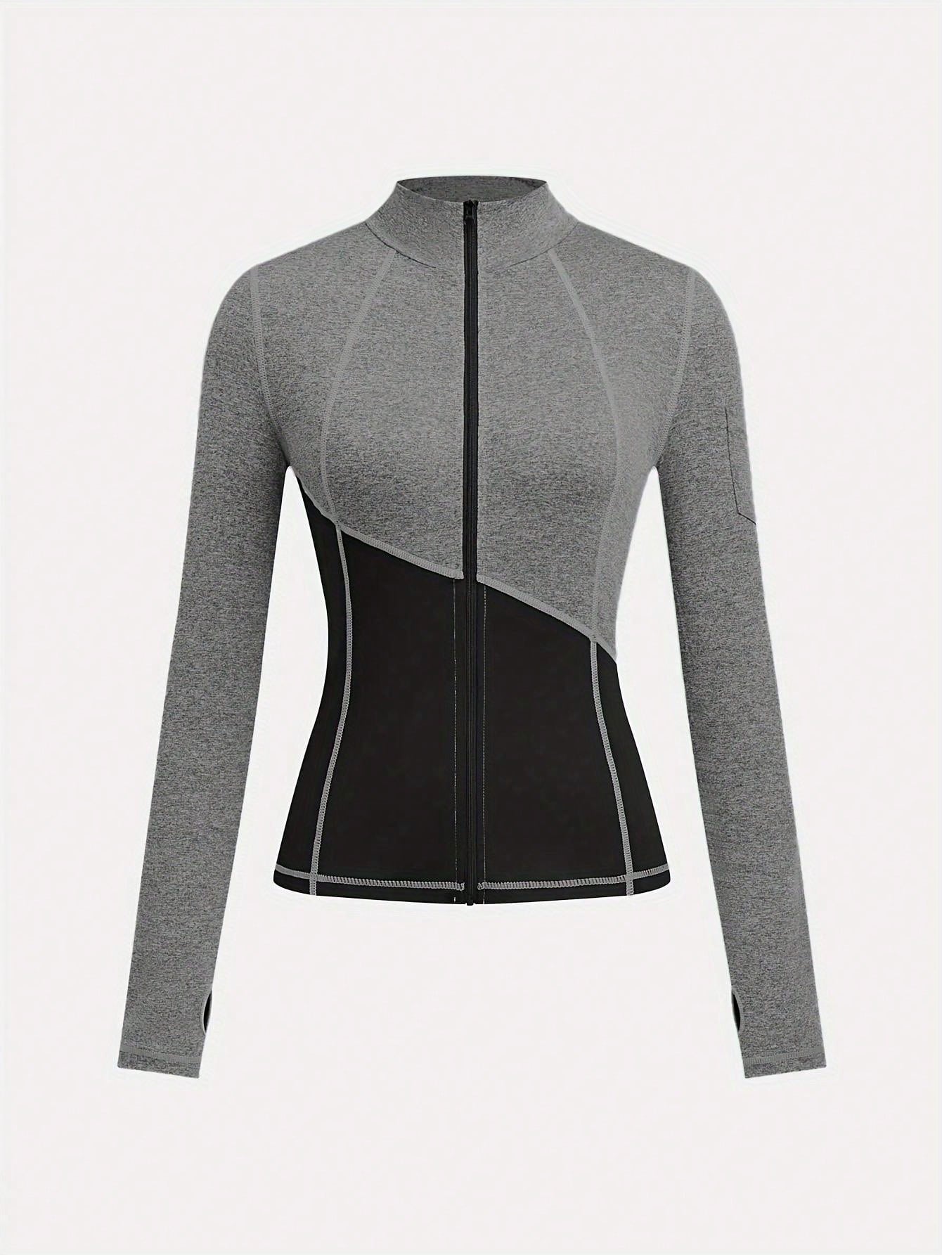 2-Piece Yoga Outfit Set, Jacket And Leggings Workout Clothes Set For Women, Jogging Sports Suit, Yoga Fitness Exercise Attire