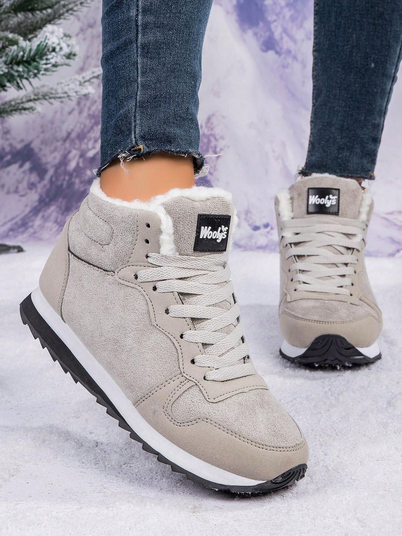 Women's Thermal Lined Warm Snow Boots, Wear-Resistant, Non-Slip, Suitable For Outdoor Activities, Unisex