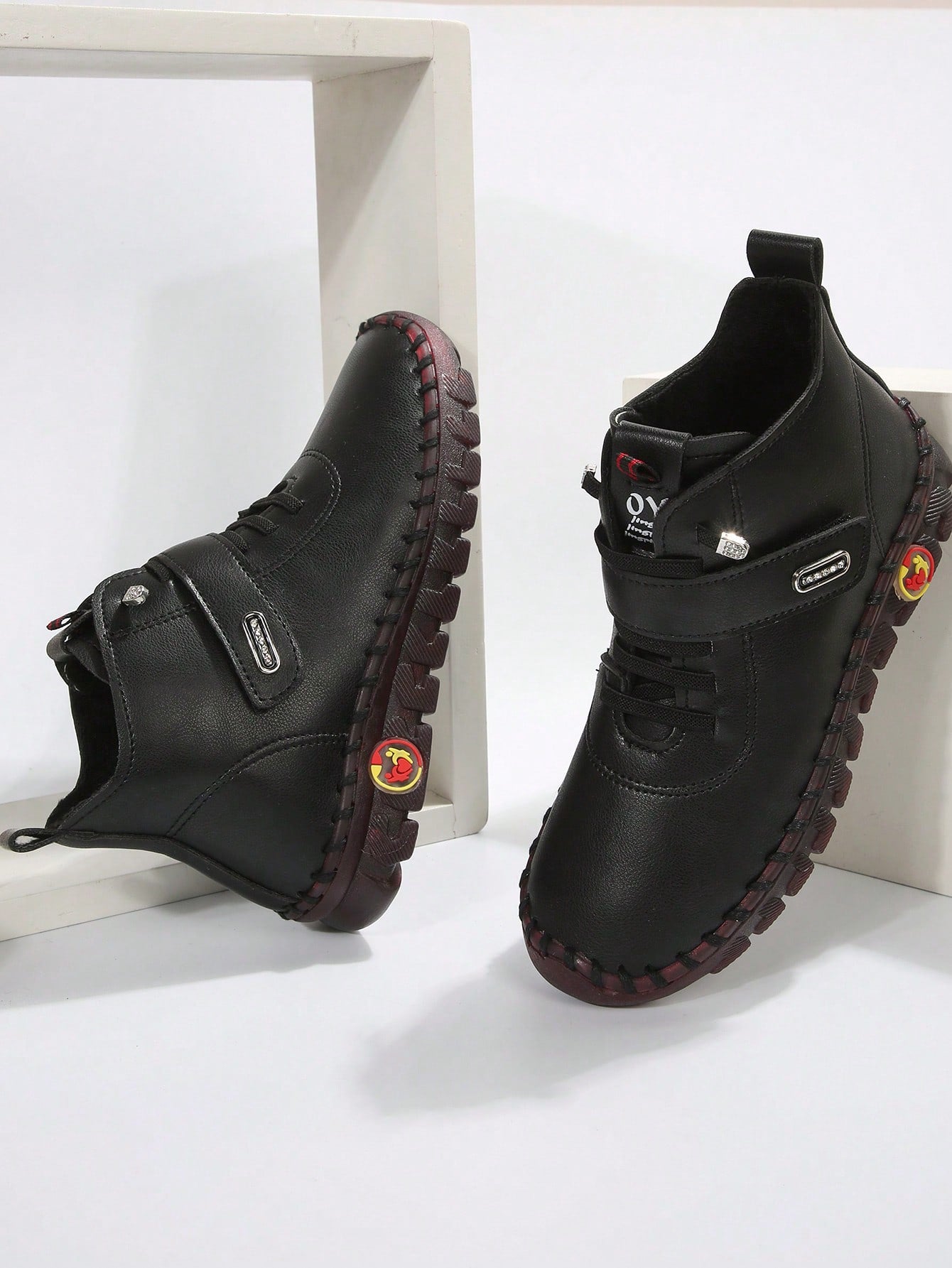 Plus Size Handmade Fluffy Shoes With Thick Rubber Sole, Warm Lined Winter Boots For Mothers