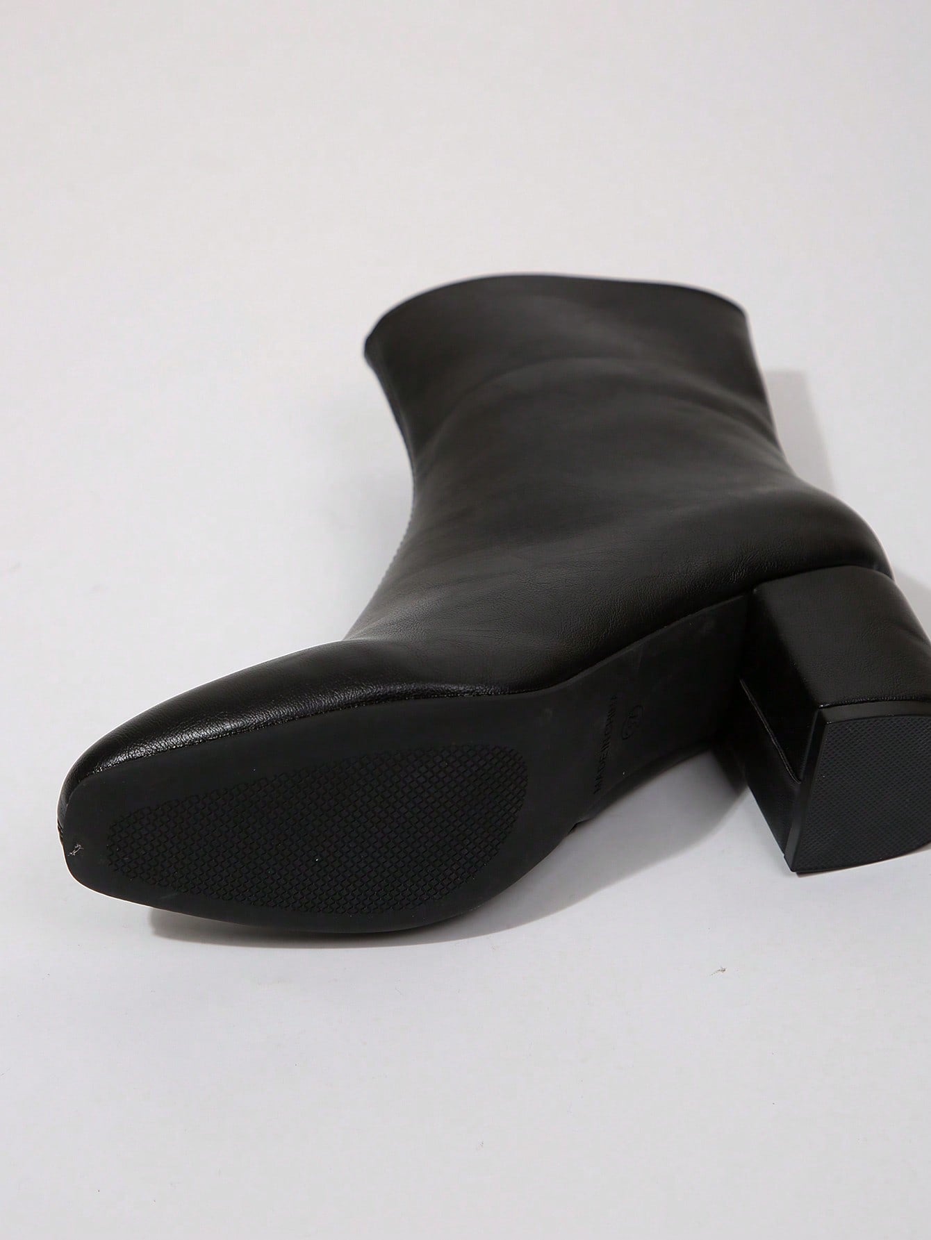 Kendall Jenner Inspired Square Toe High Shaft Tall Boots, Leather-Look, Thick Heel, Slim Fit, Warm Lining, Women Autumn/Winter Riding Boots