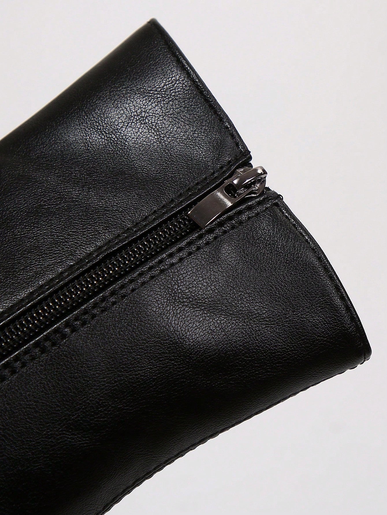 Kendall Jenner Inspired Square Toe High Shaft Tall Boots, Leather-Look, Thick Heel, Slim Fit, Warm Lining, Women Autumn/Winter Riding Boots