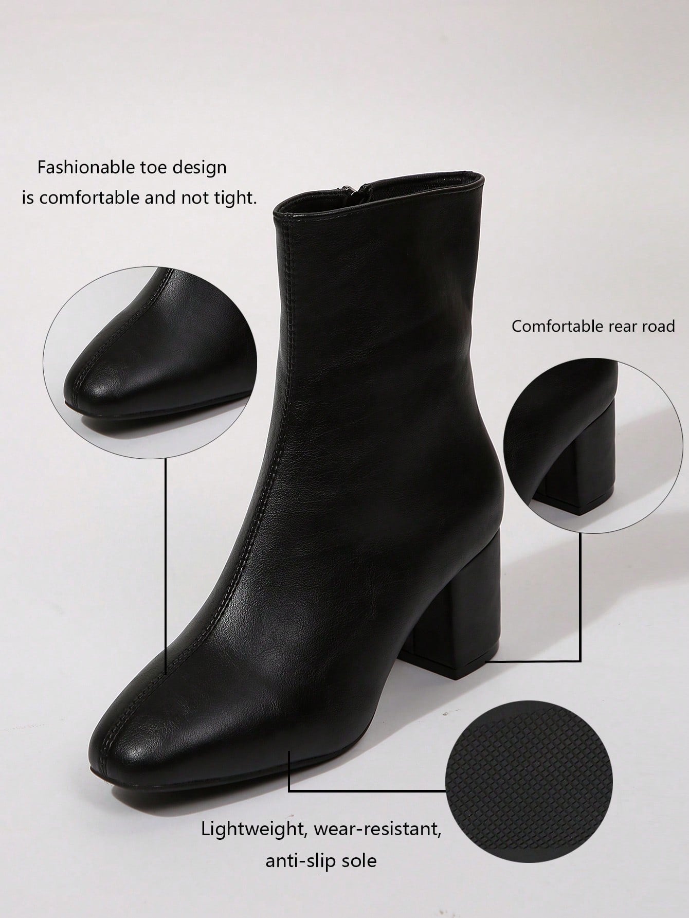 Kendall Jenner Inspired Square Toe High Shaft Tall Boots, Leather-Look, Thick Heel, Slim Fit, Warm Lining, Women Autumn/Winter Riding Boots