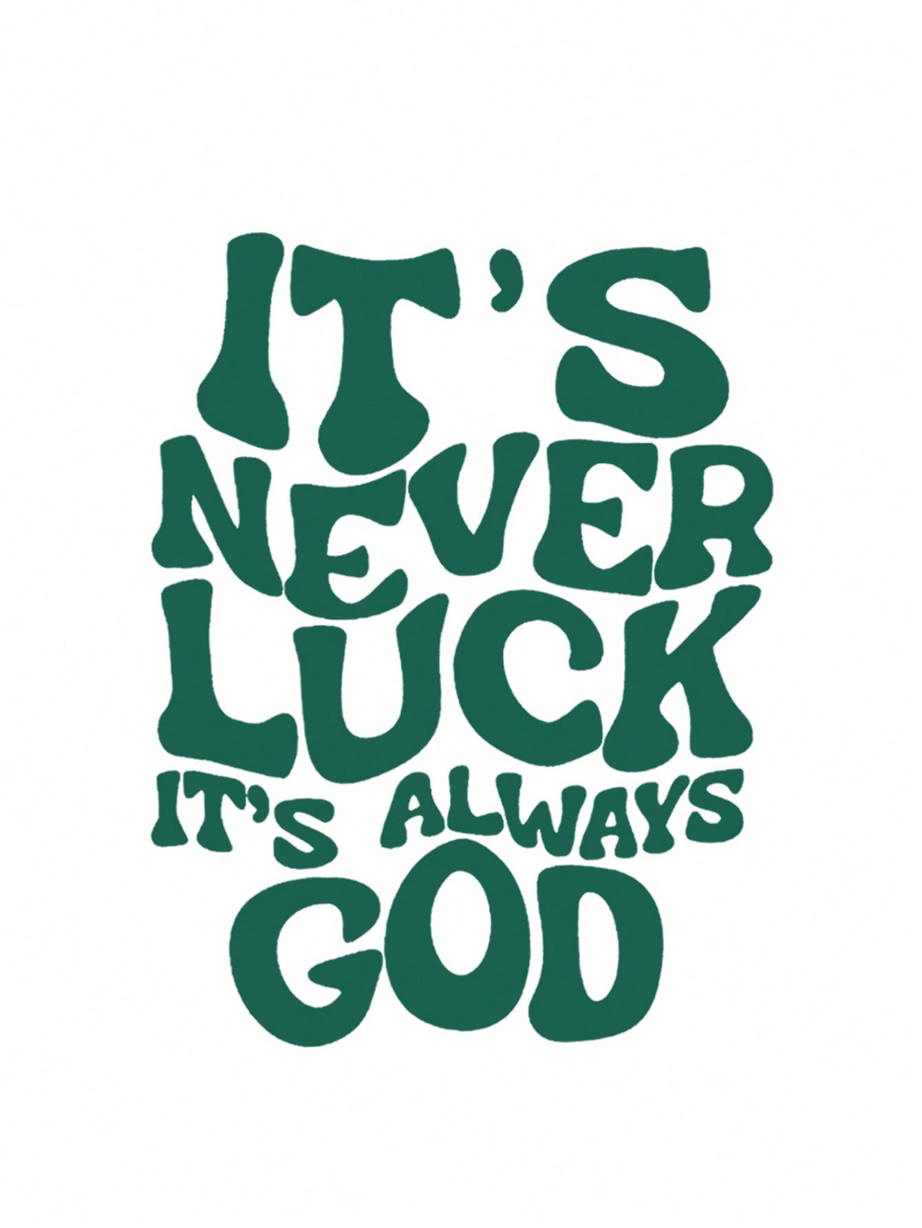 INAWLY Women's Summer Round Neck Short Sleeve Casual T-Shirt With Slogan Print IT'S NEVER LUCK IT'S ALWAYS GOD Graphic Tees Women Tops