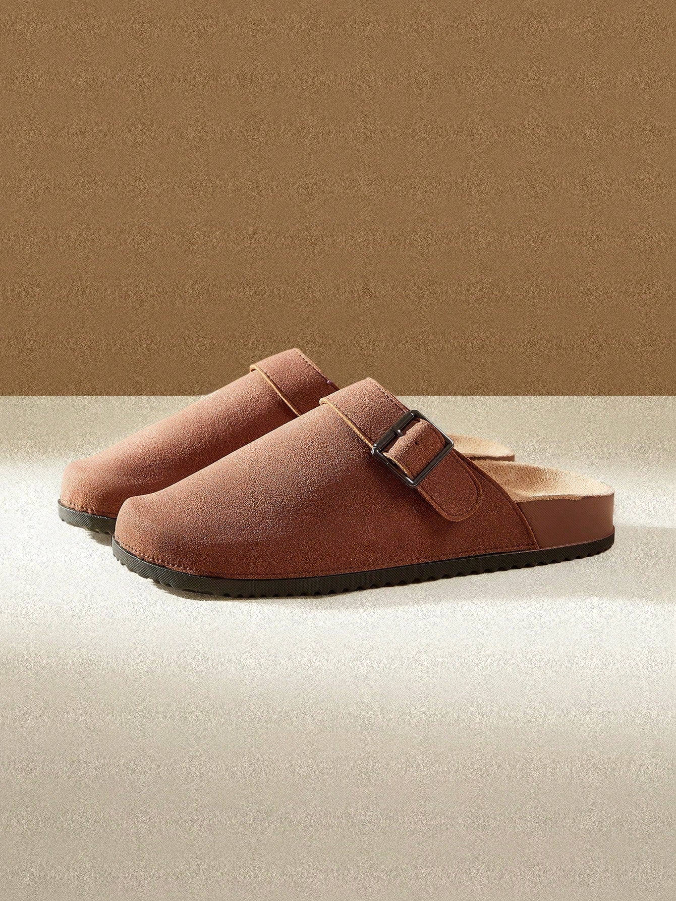 Solecia Women's Round Flat Apricot Toe Slip On Fluffy Slippers With Buckle Decor, Suitable For Indoor And Outdoor For Summer Vacation Shoes Summer Sale Back To School Shoes College Student Shoes Christmas Fall New Year Holiday