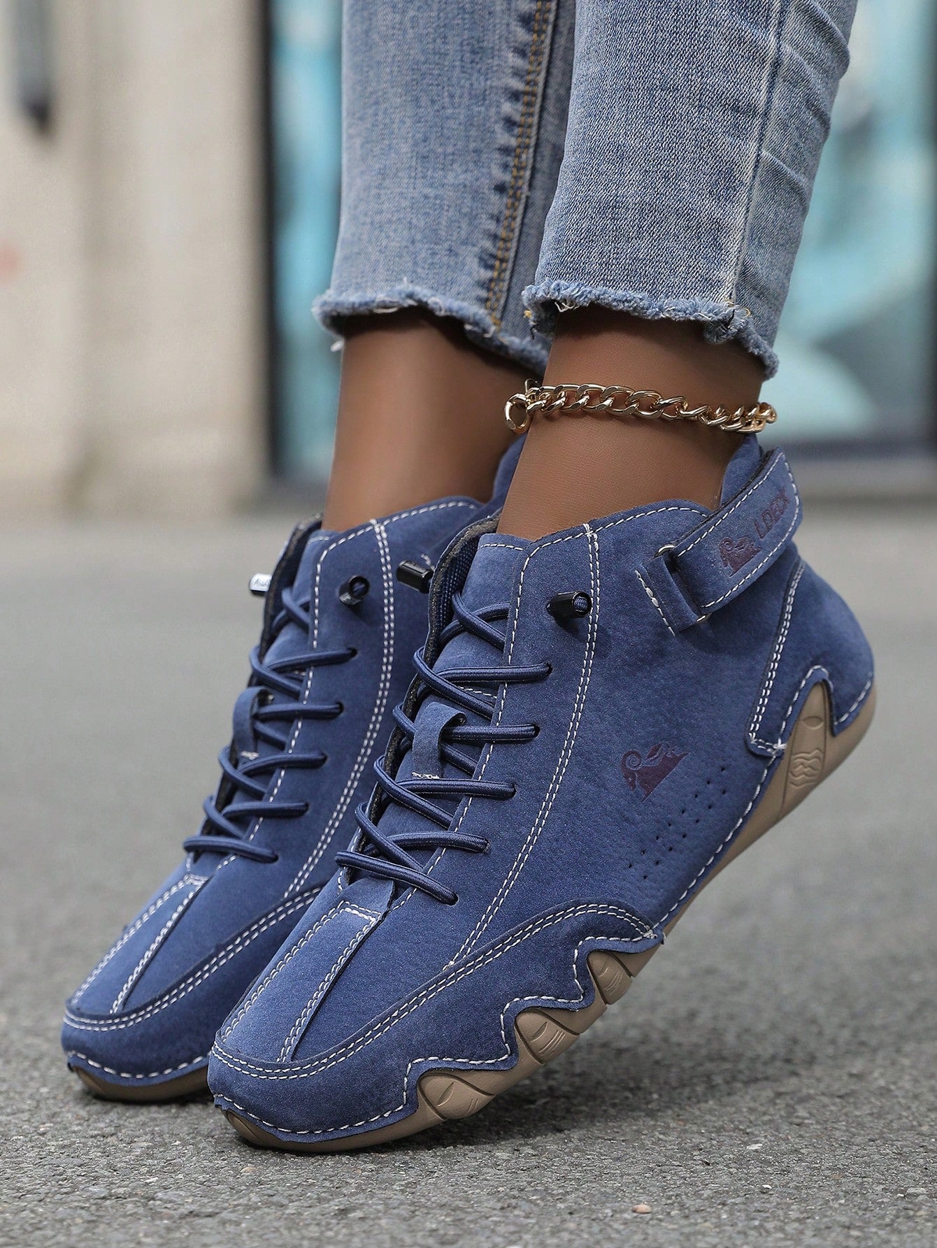 Women Casual Sneakers Handmade Octopus Design Fitness Cross Training Shoes Fashion Motorcycle Shoes, Rubber Non-Slip Sole Slip-On Slouchy Shoes