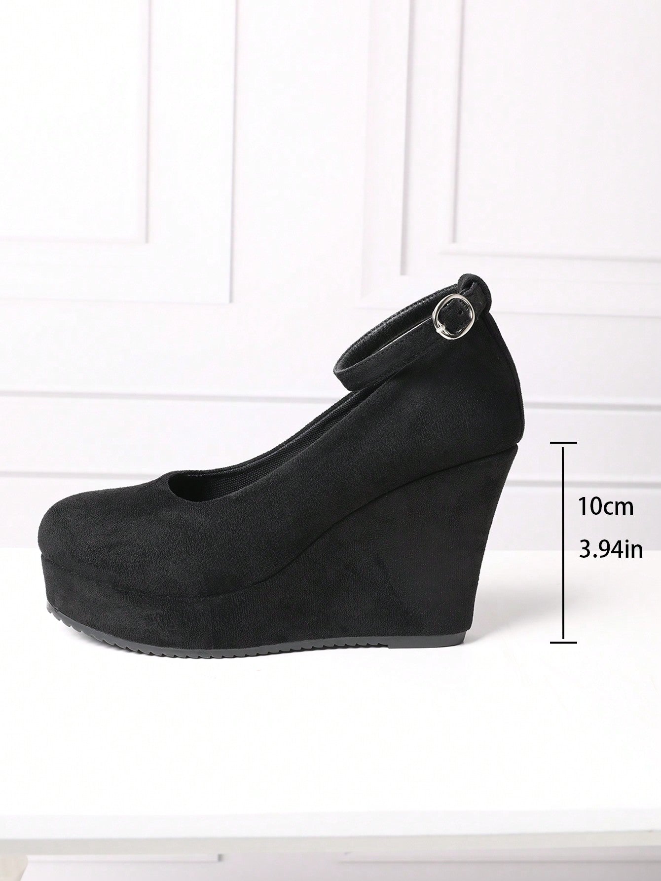 Women's Thick Bottom Mary Jane Shoes Round Toe Waterproof Platform Adjustable Buckle Strap, Fashion Large Size Comfortable Casual Shoes, Suitable For Spring And Autumn