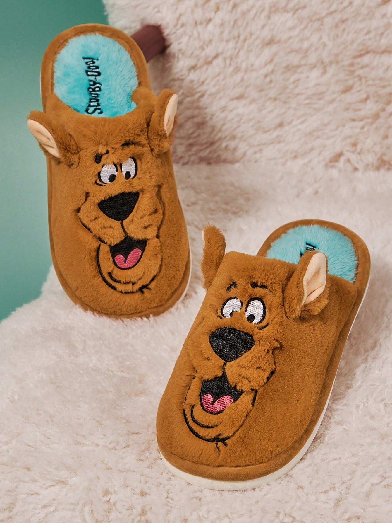 TOM & JERRY X  Cartoon Embroidered Plush Ladies' House Slippers, For Christmas Fall New Year Holiday