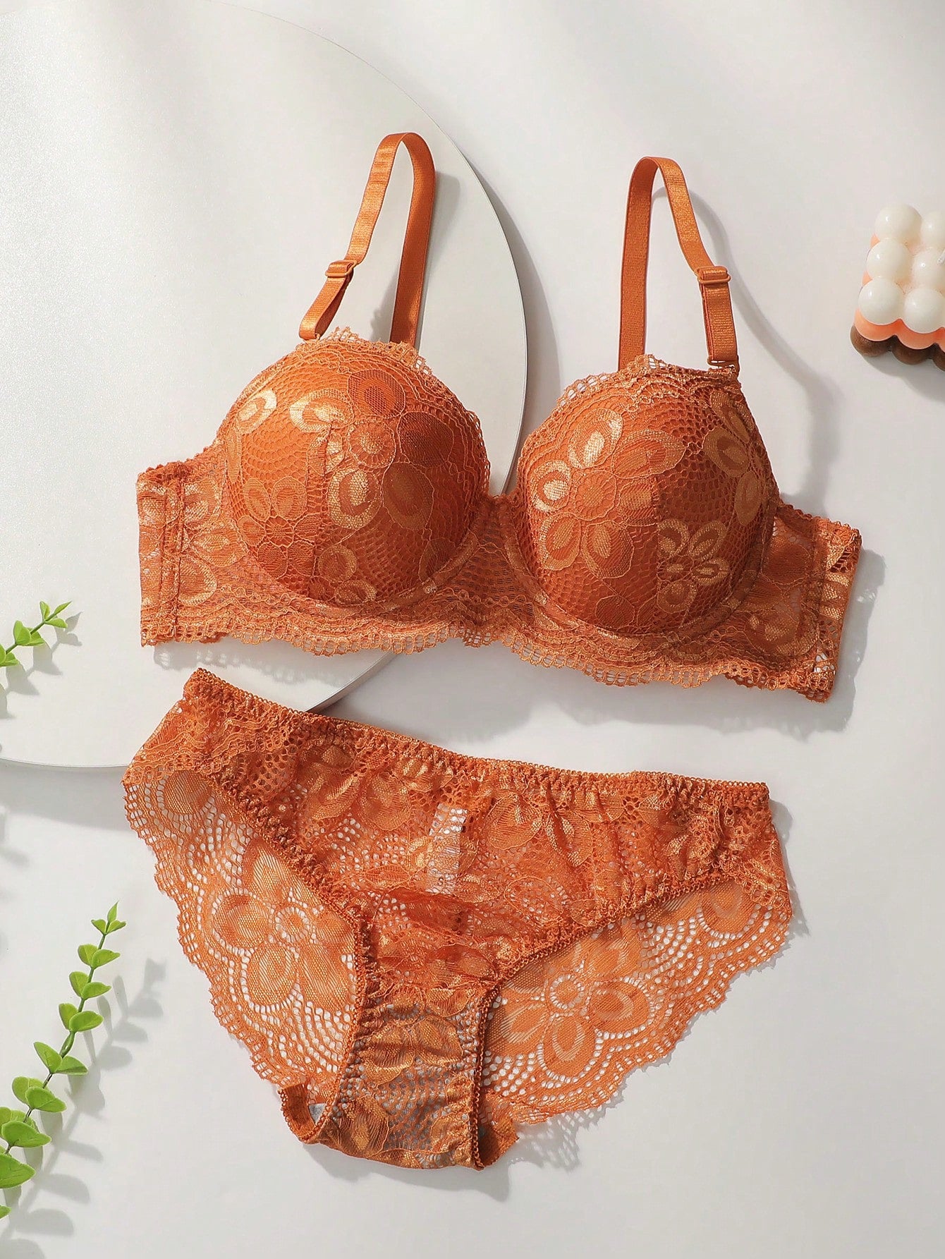 2pcs Women Lingerie Set (With Underwire, Triangle Panty)