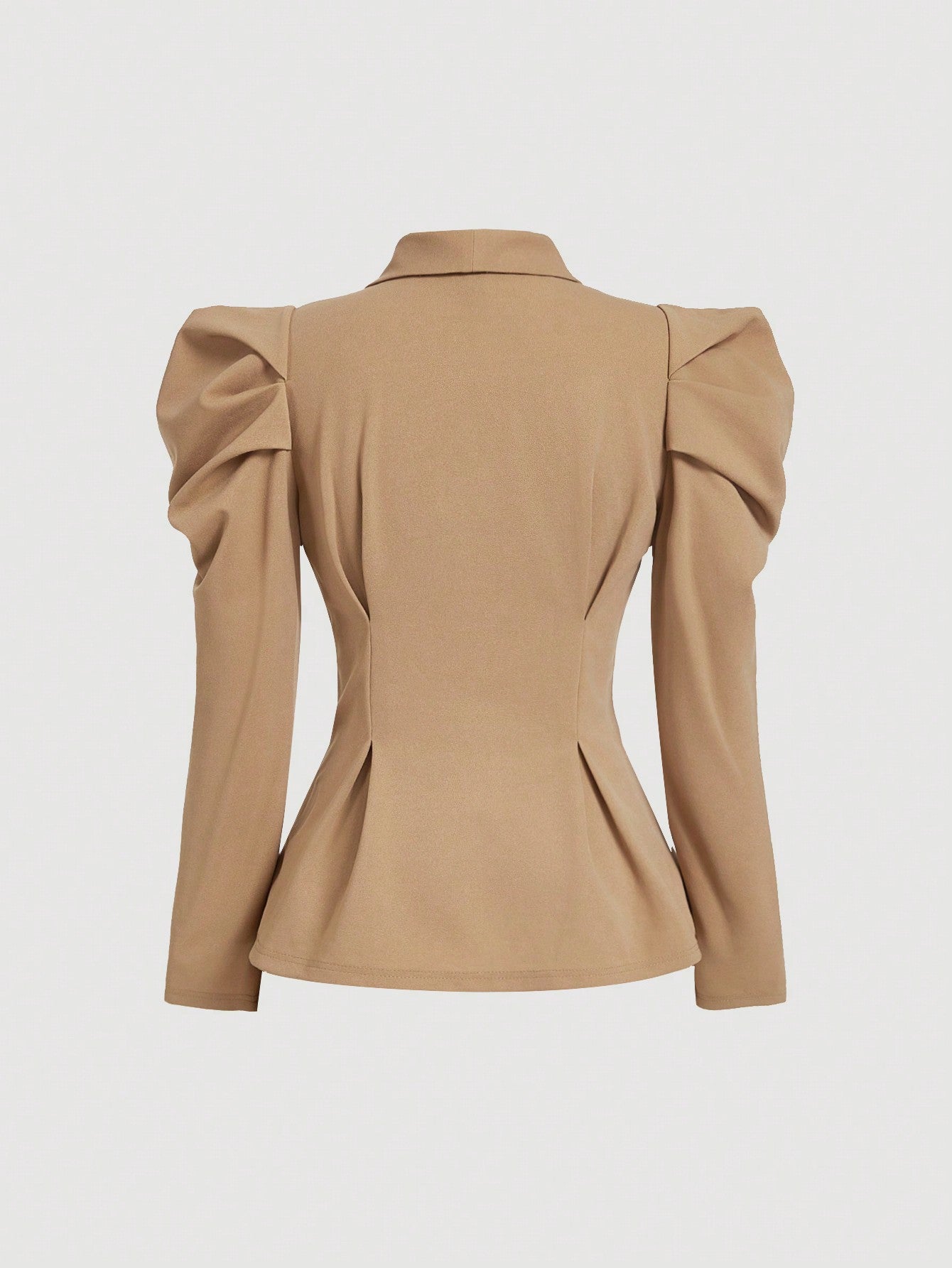 MOD Women 2 Pieces Set Brown Vintage Flared Sleeve Fitted Blazer & Straight Leg Pants, Holiday Women Outfits, Women Clothes, New Year, Classy Outfits, New Years