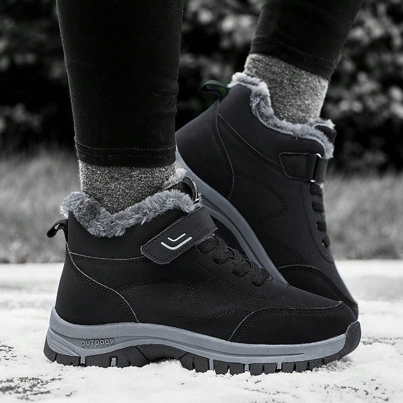 Women's Climbing Shoes Fashion Thermal Lined Sports Shoes Black Sports Shoes High-Top Shoes