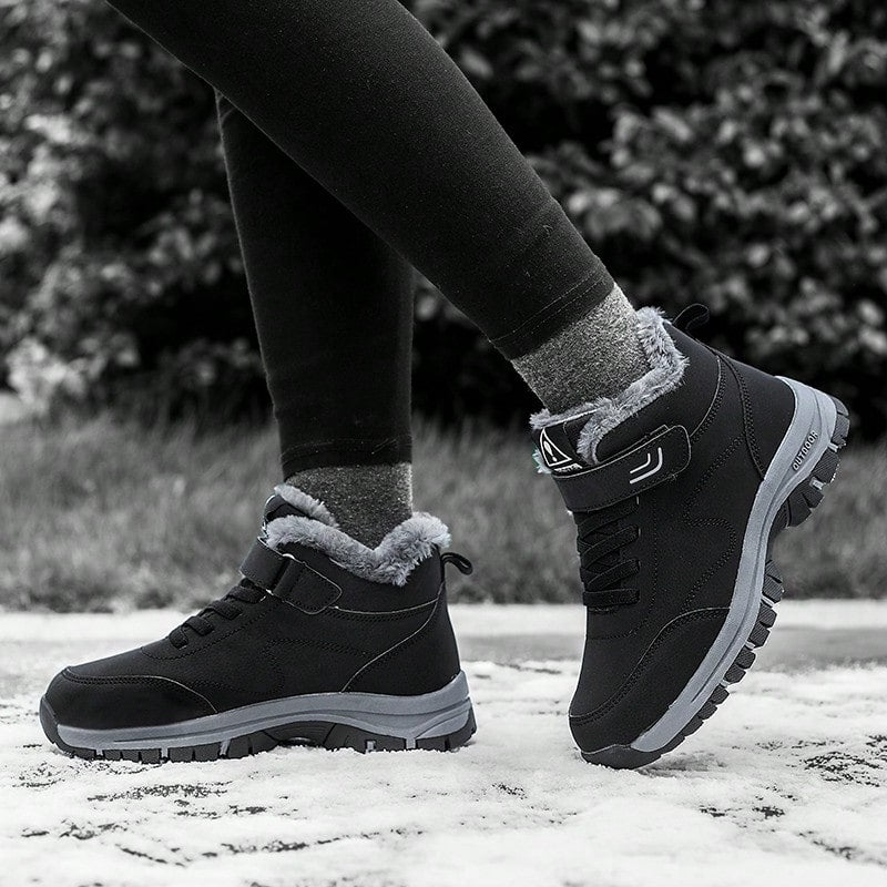 Women's Climbing Shoes Fashion Thermal Lined Sports Shoes Black Sports Shoes High-Top Shoes