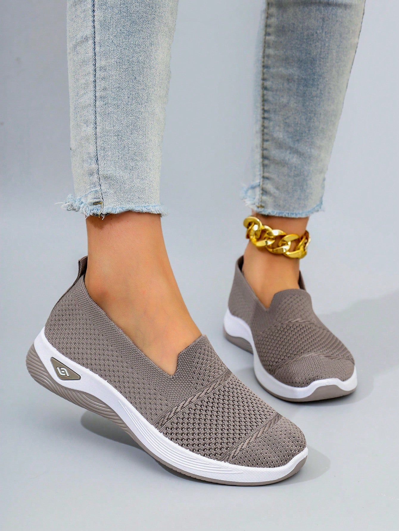 New Arrival Women's Casual Sports Shoes, Embroidered Comfortable Sneakers, Lightweight, Breathable Flat Slip-On Shoes, Shoes For Women