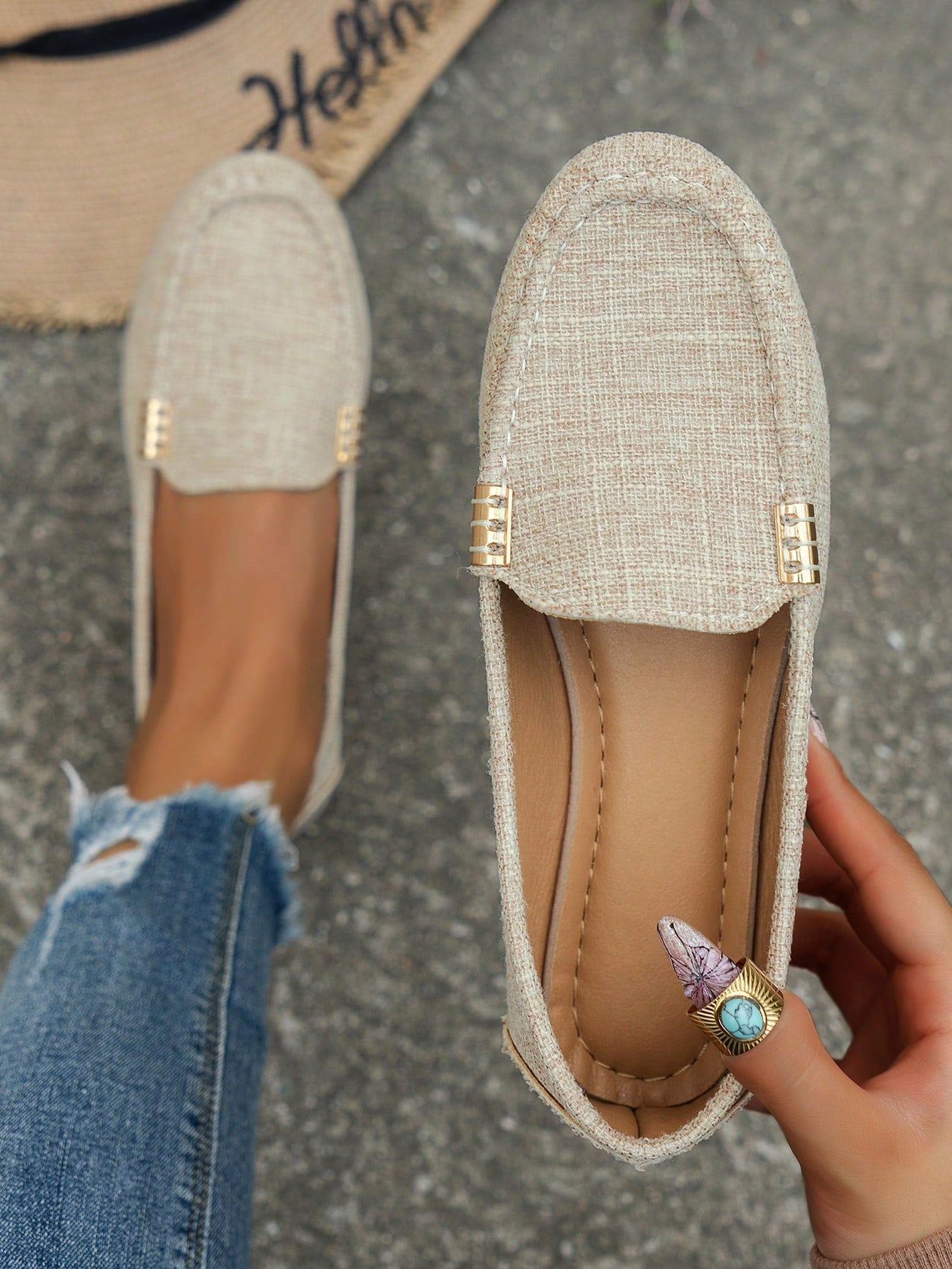 2024 New Arrival Women's Flat Loafers, Low Cut Slip-On Driving Shoes, Large Size Casual Suede Leather Shoes For Mom