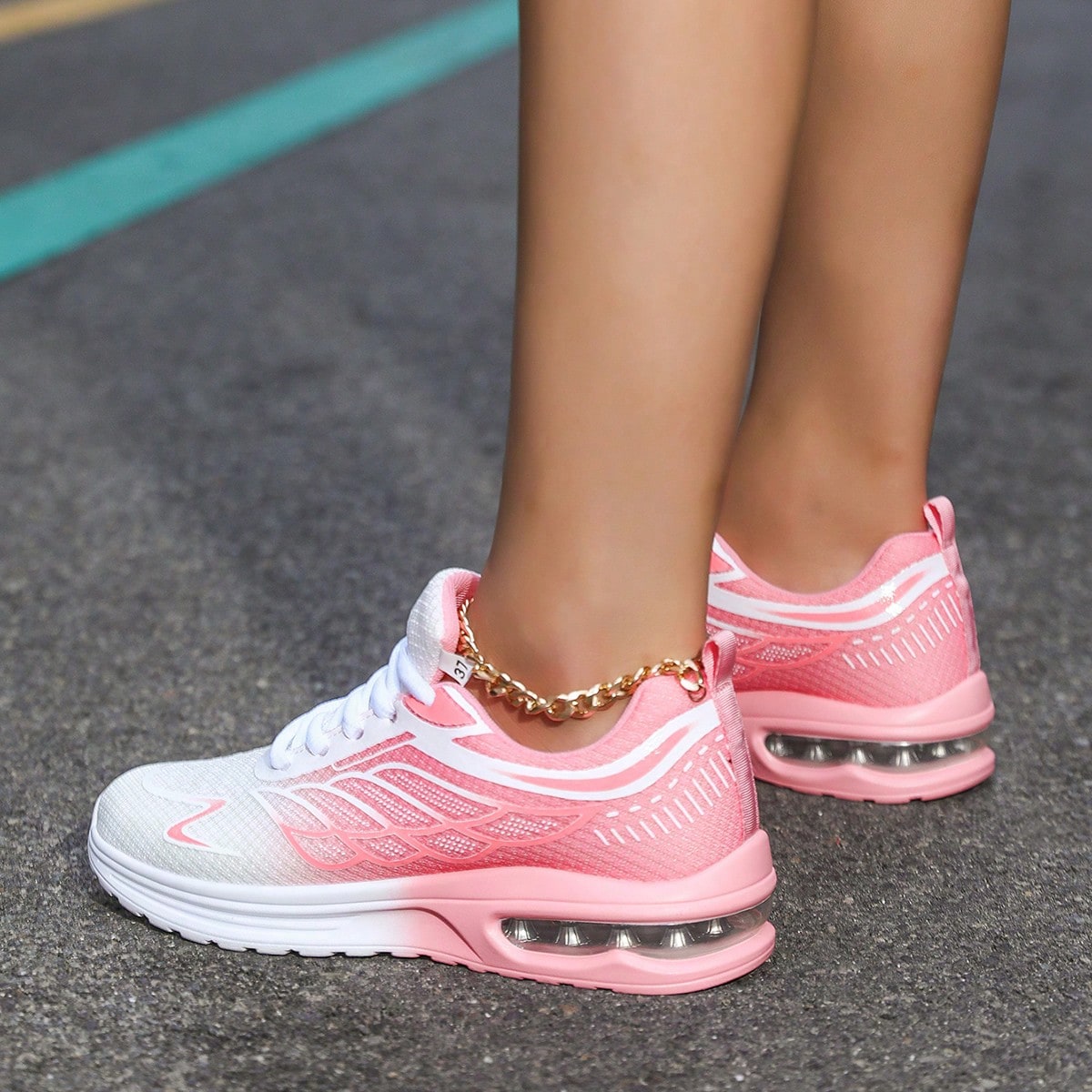 Women's Lightweight Shock-Absorbing Air Cushion Anti-Slip Sports Running Casual Shoes, Breathable Driving Sneakers For Autumn/Winter