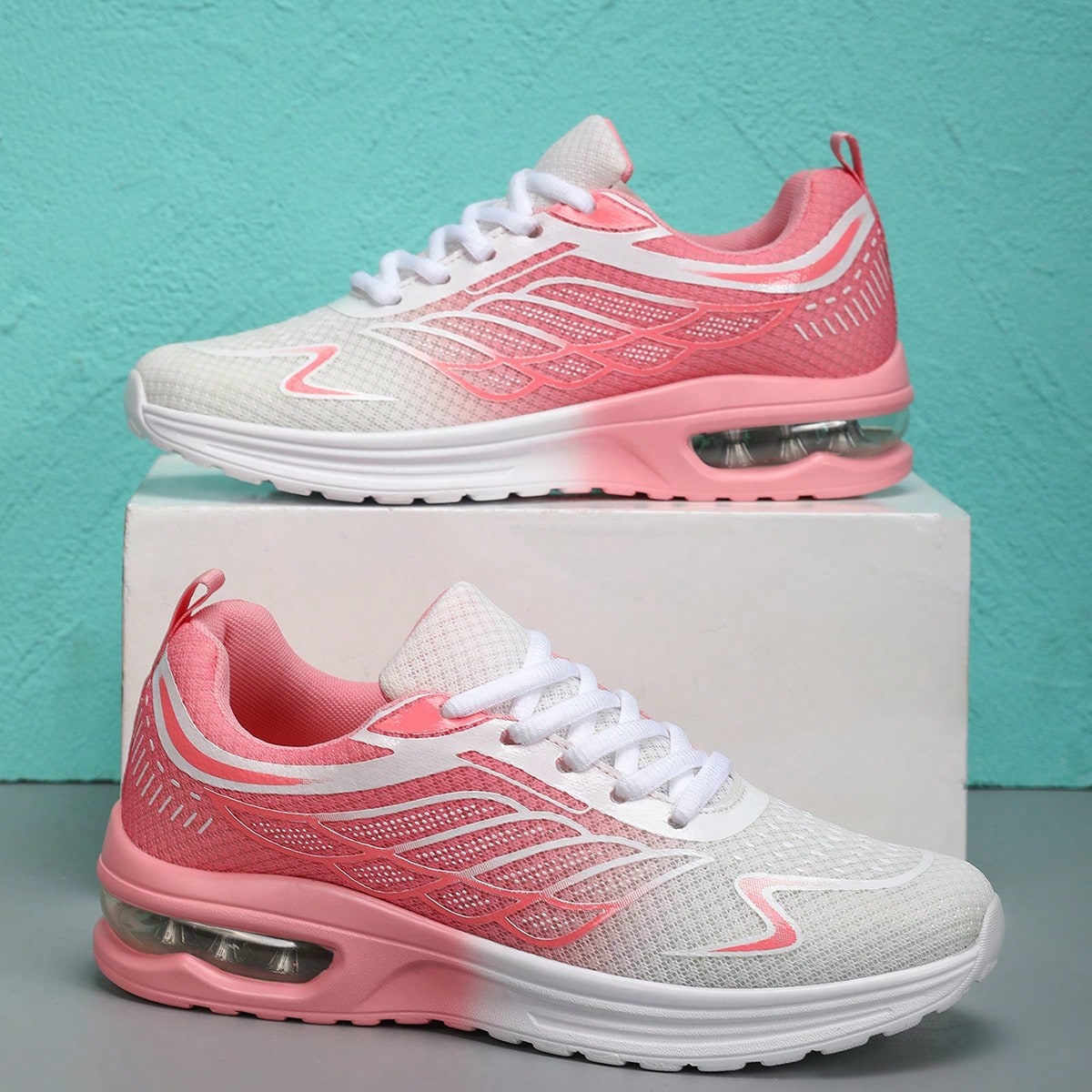 Women's Lightweight Shock-Absorbing Air Cushion Anti-Slip Sports Running Casual Shoes, Breathable Driving Sneakers For Autumn/Winter