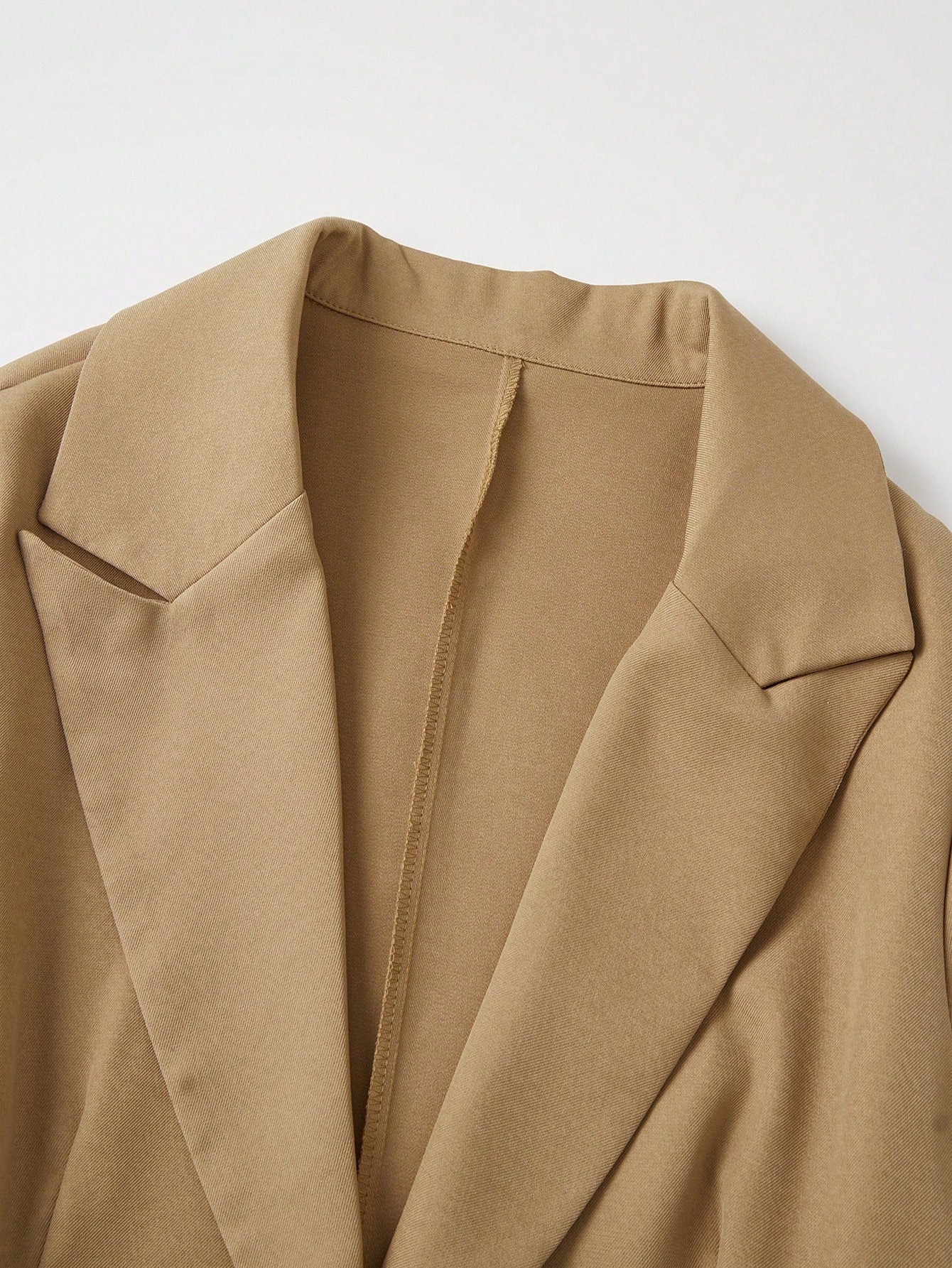 Franclia Plus Size Women's Brown Business Casual Loose Fit Blazer & A-Line Pleated Skirt Suit