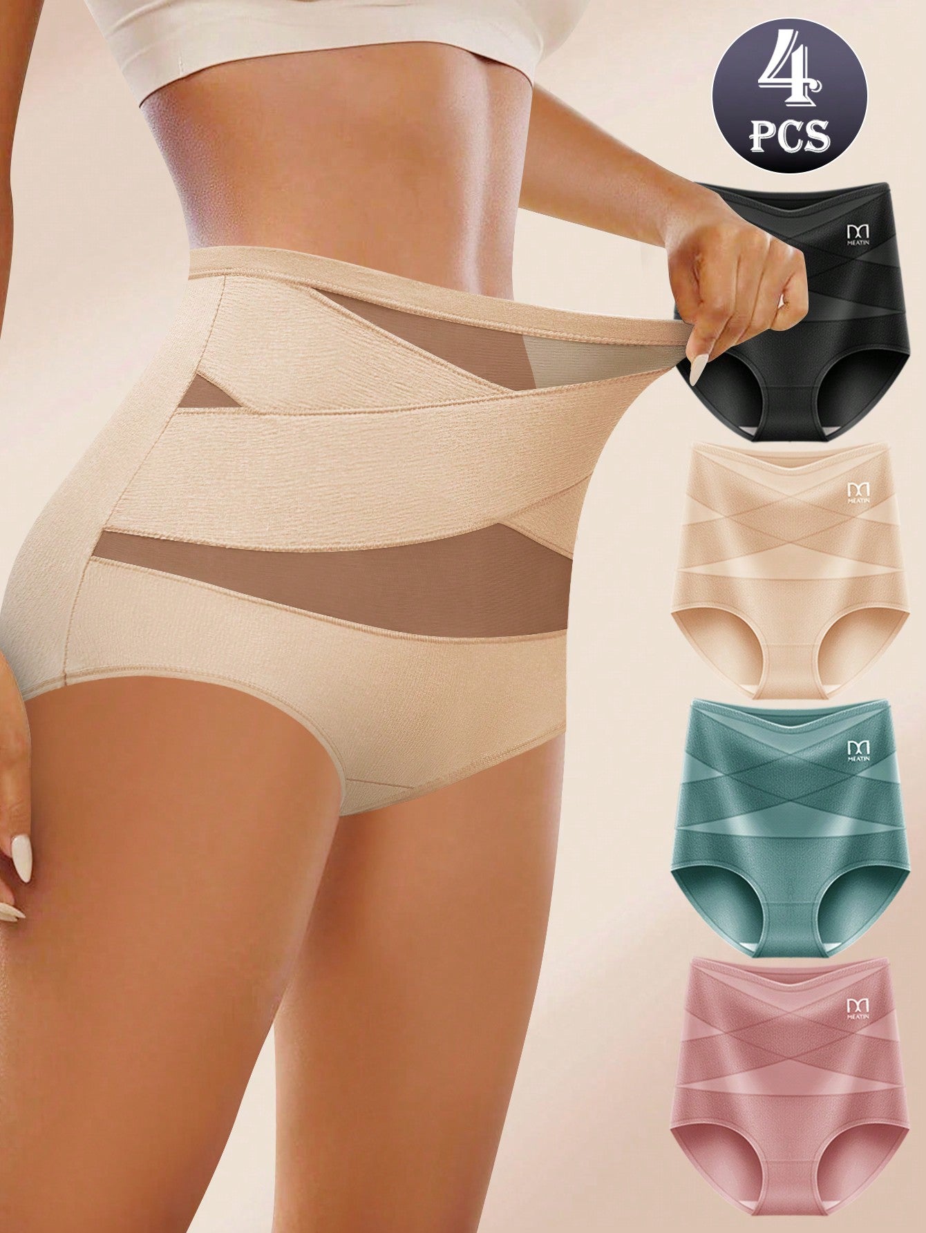4 Pcs Tummy Control Shapewear Panties For Women High Waisted Body Shaper Underwear Girdle Panty Seamless Shapewear