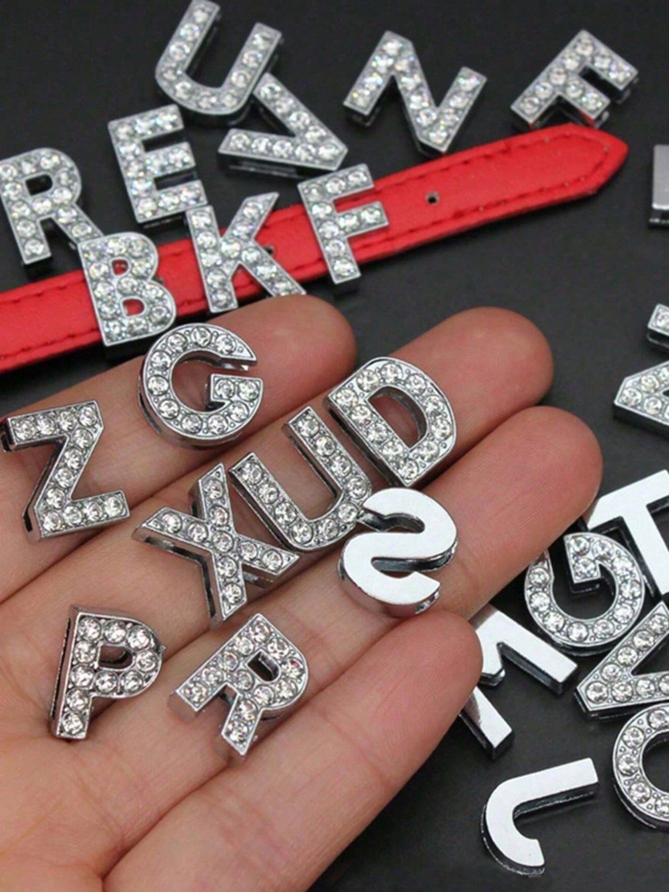 Customized Lace See-Through T-String Set, Customized Metal Letter Decoration Sexy Lingerie, Customized Rhinestone Letter Lace Sexy Lingerie