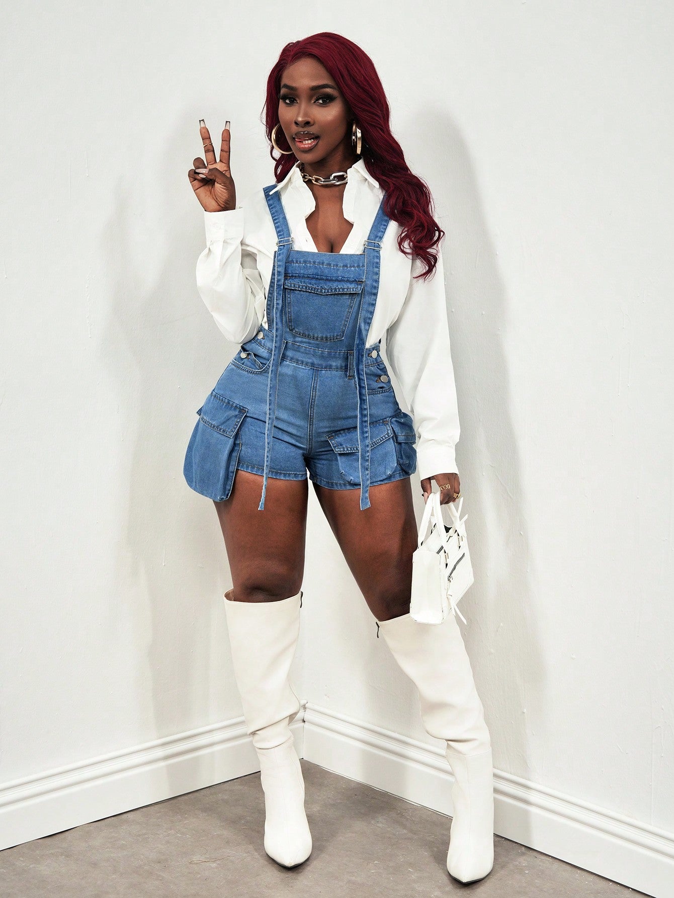 Slayr Women's Denim Overalls Bib Short Work Bag Jumpsuit Blue Summer Women Clothes One Piece Jumpsuit Women Jumpsuits