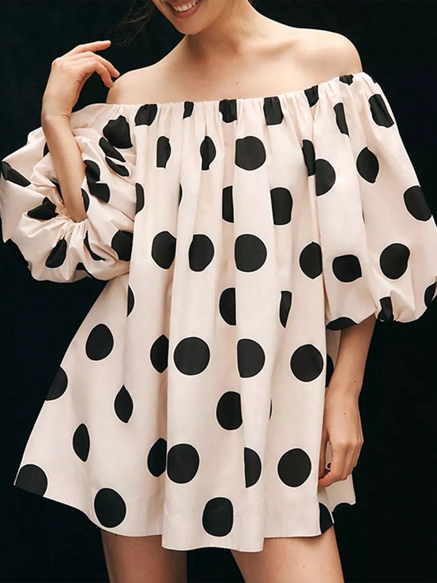 Women's Y2K Off Shoulder Puff Ruffle Trim Shirt Casual Loose Long Sleeve Tops Classy Oversized Summer Blouse Pleated Tunic For Daily Party Club Streetwear Fairycore