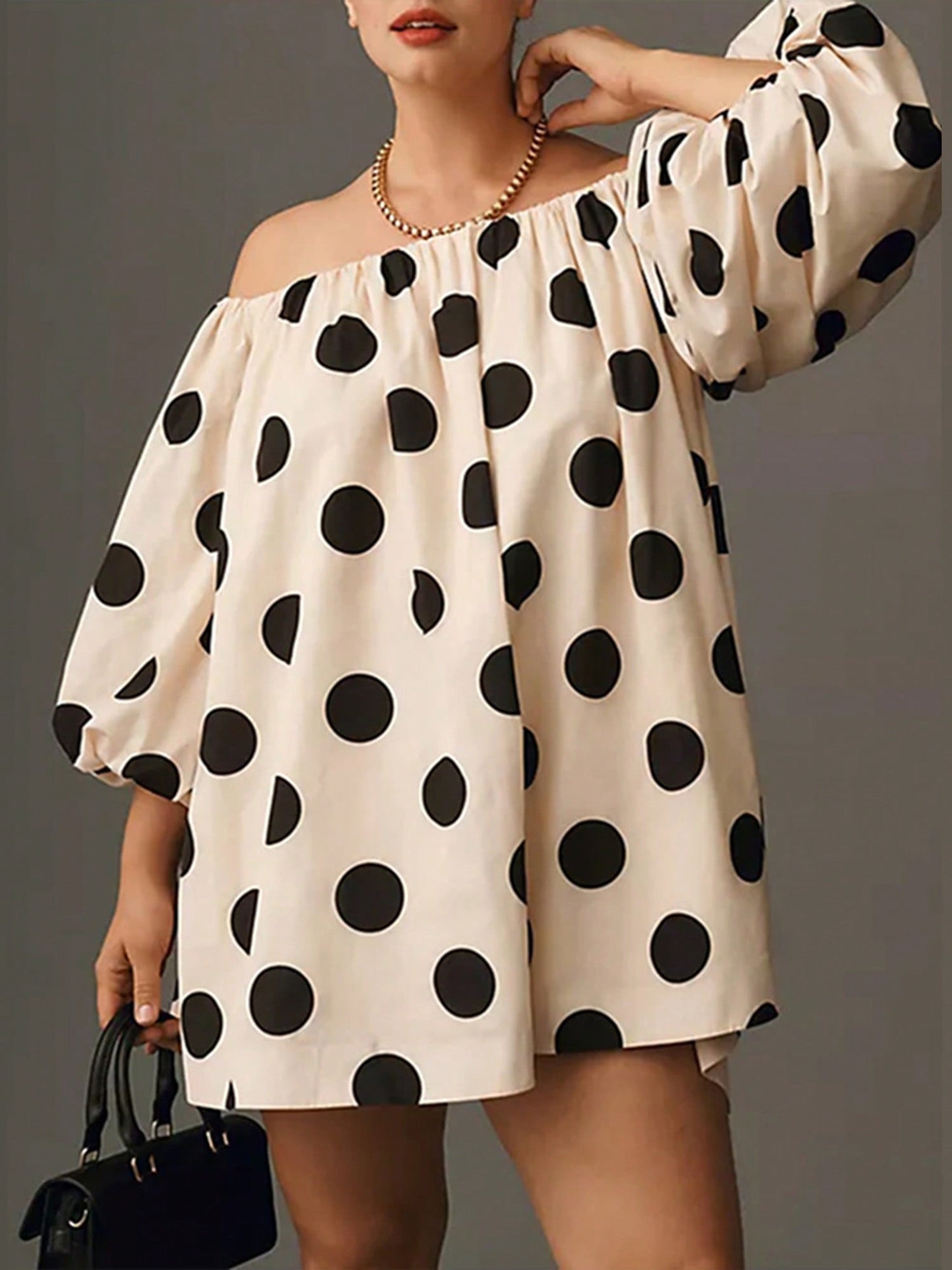 Women's Y2K Off Shoulder Puff Ruffle Trim Shirt Casual Loose Long Sleeve Tops Classy Oversized Summer Blouse Pleated Tunic For Daily Party Club Streetwear Fairycore