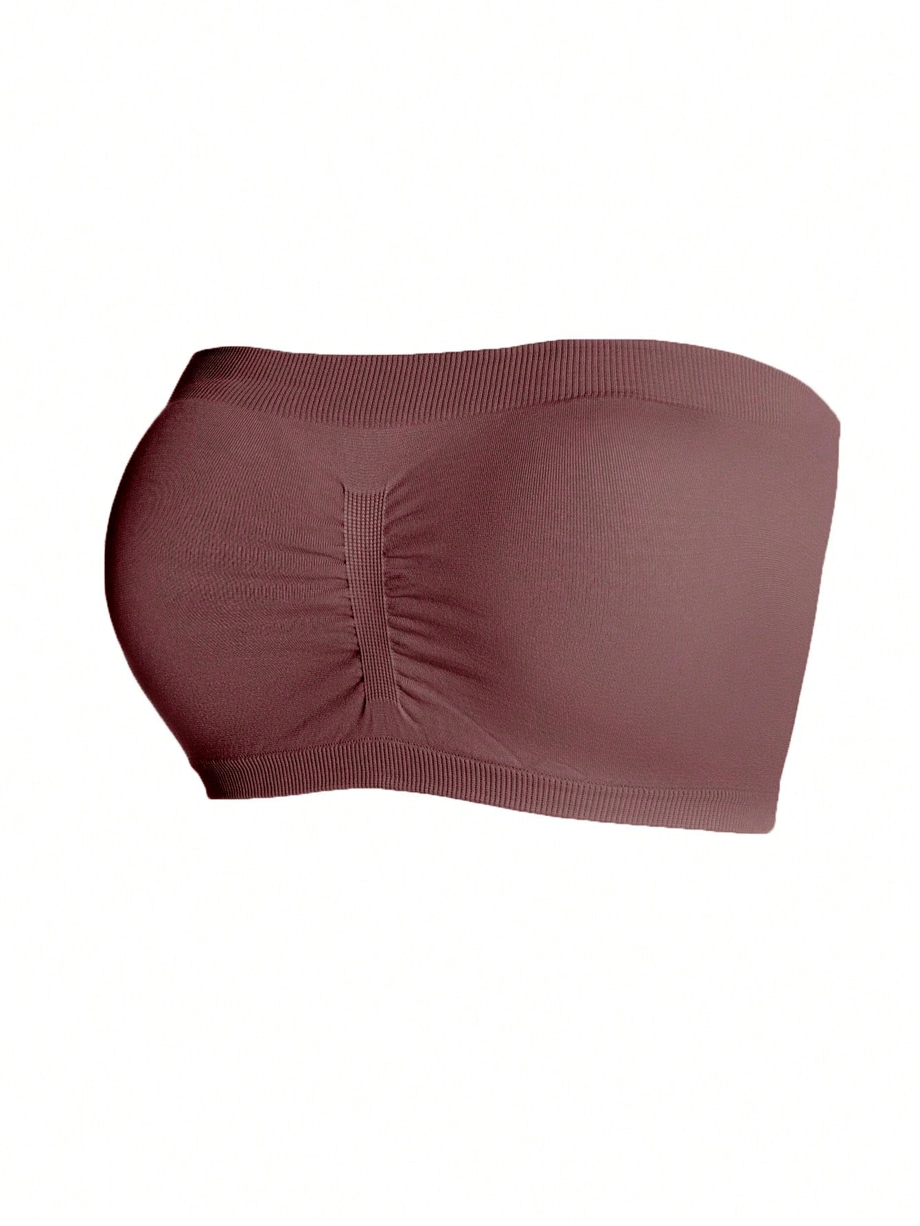 Underwear&Sleepwear Basics 3pcs Solid Ruched Tube Bra