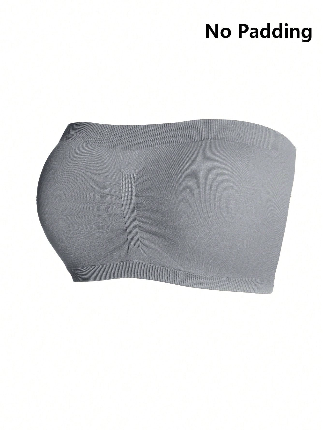 Underwear&Sleepwear Basics 3pcs Solid Ruched Tube Bra