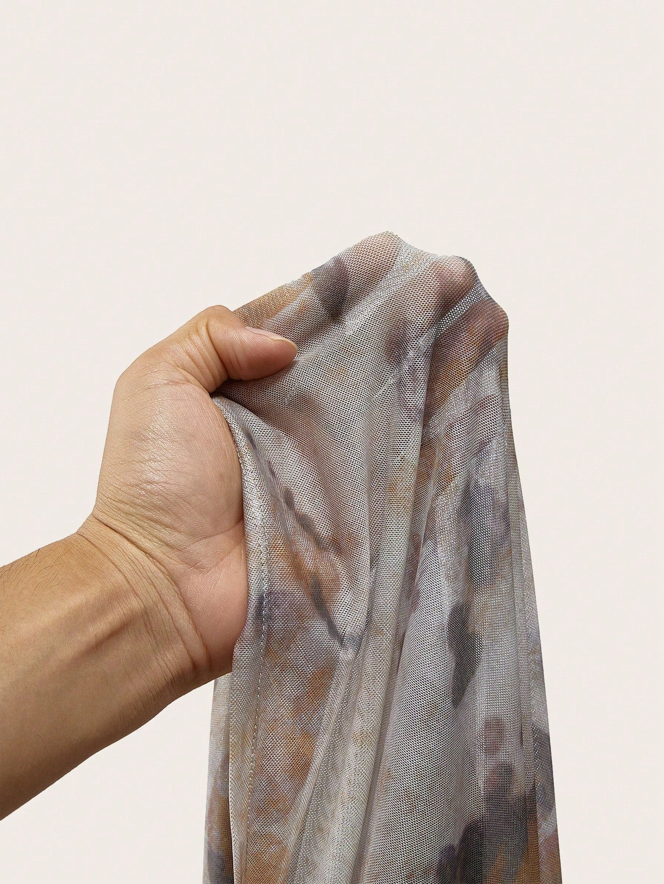 2 Piece Set Khaki Mesh Vintage Print Maternity Long Sleeve Outfit