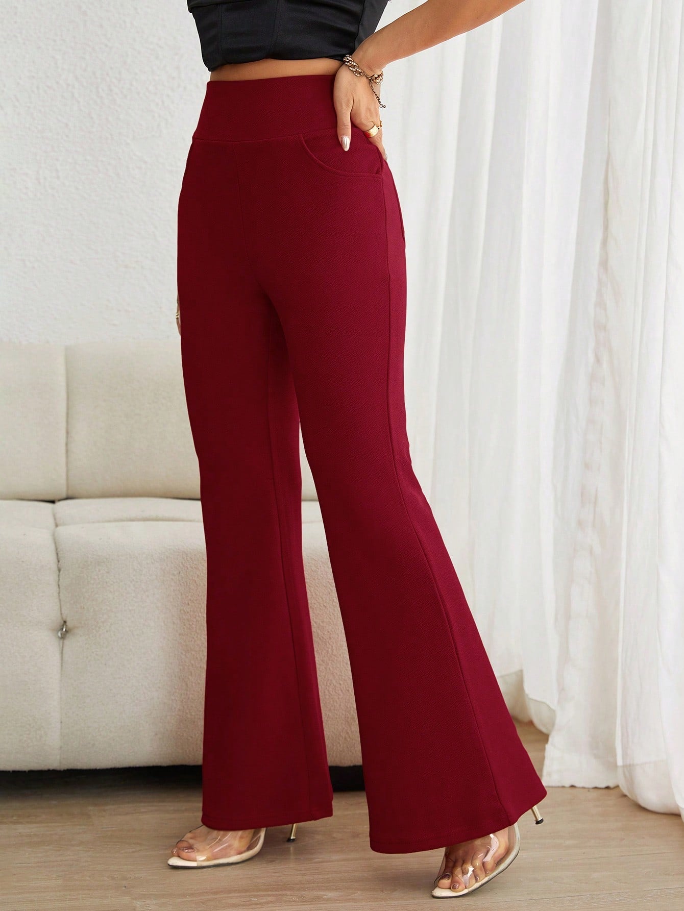 Essnce High Waist Flare Leg Pants