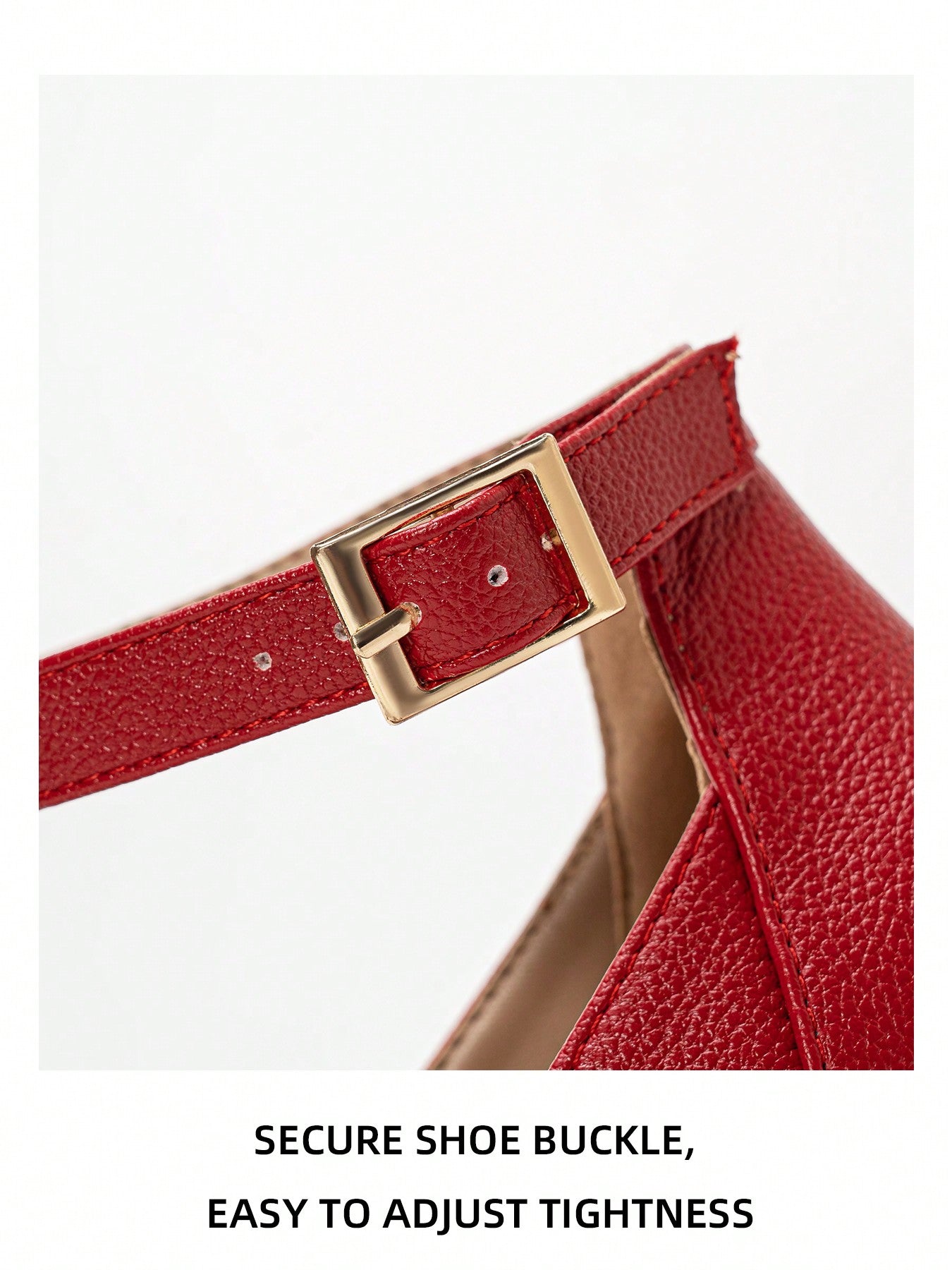 Women's Solid Color Thick-Soled One-Strap High Heel Shoes, Elegant Party Formal Wedding High Heels, Comfortable Platform Shoes, Fashion Versatile Office Christmas Pumps, Multi-Function Waterproof Anti-Slip Ankle Strap High Heels