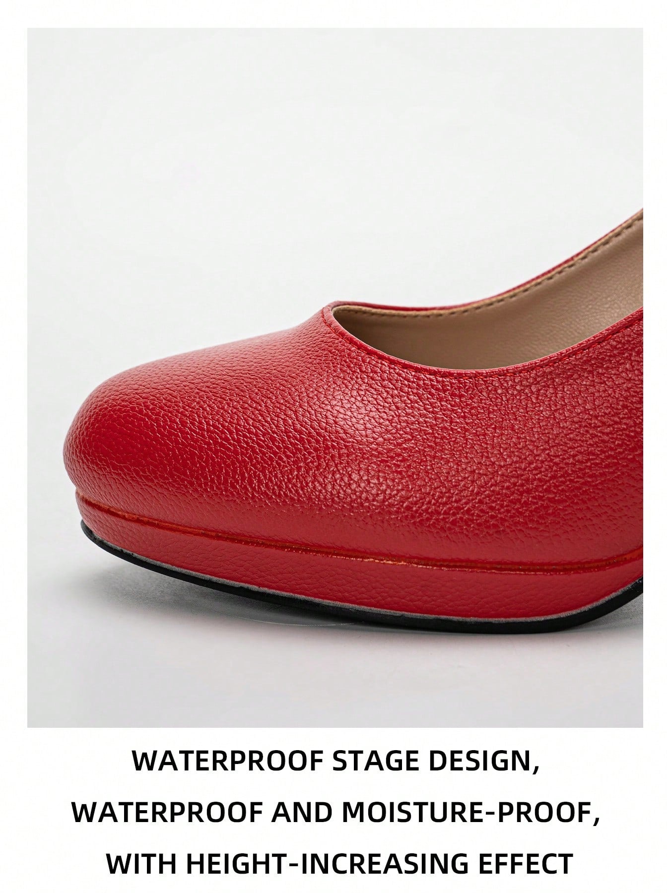 Women's Solid Color Thick-Soled One-Strap High Heel Shoes, Elegant Party Formal Wedding High Heels, Comfortable Platform Shoes, Fashion Versatile Office Christmas Pumps, Multi-Function Waterproof Anti-Slip Ankle Strap High Heels