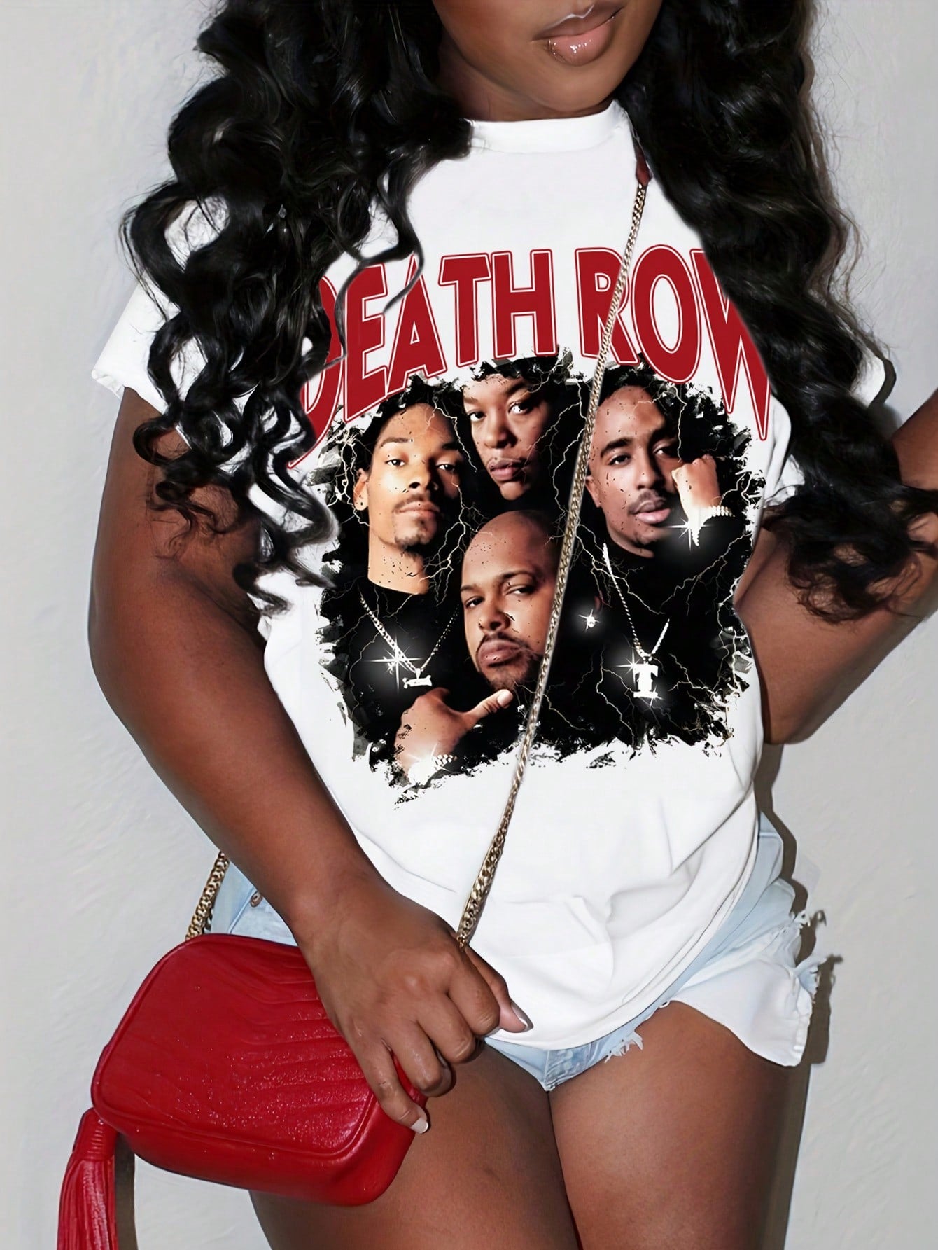 Slayr Women's Round Neck Short Sleeve Character Print Simple Casual Top, Daily Wear