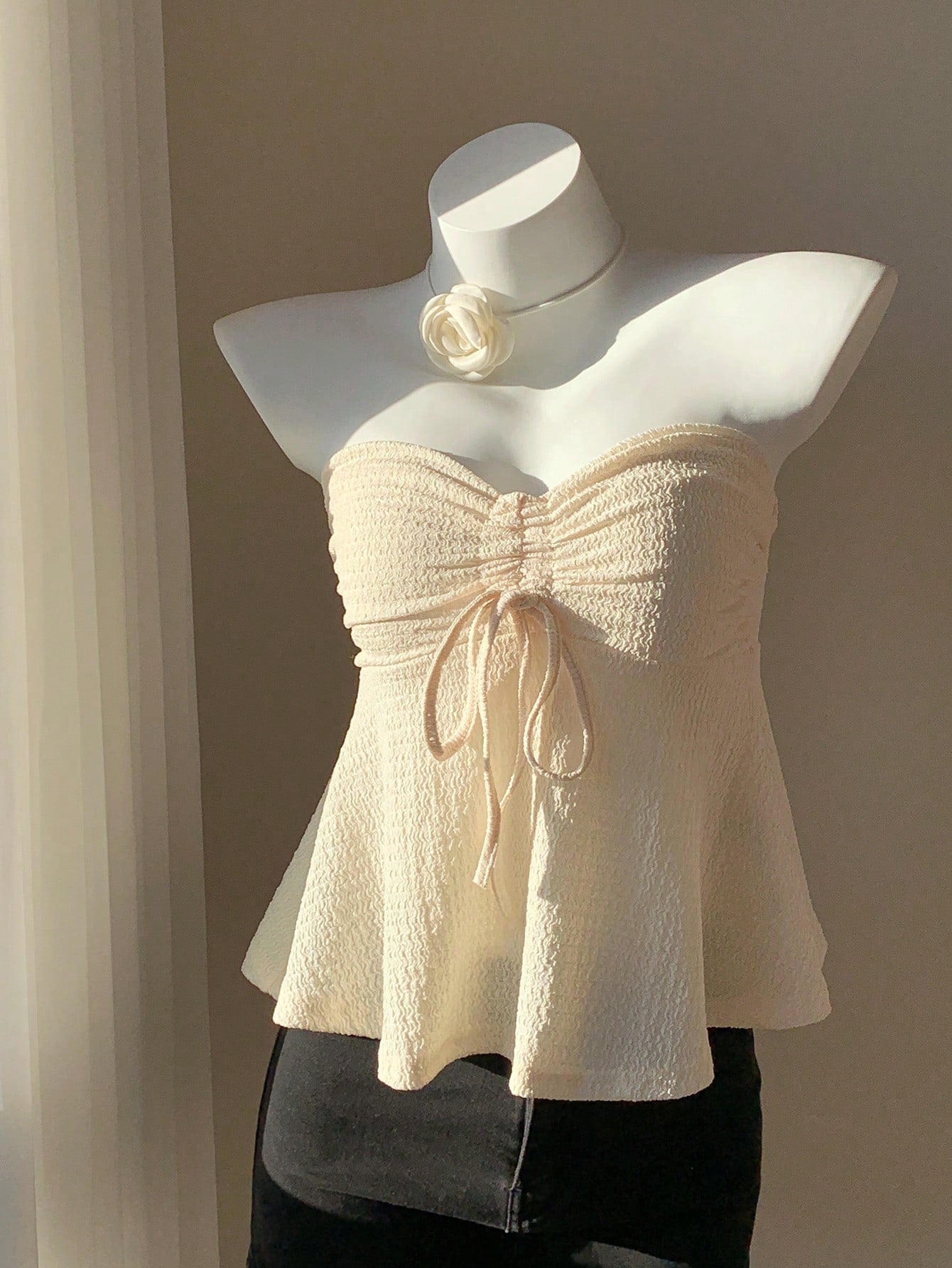 Comfortcana Drawstring Front Tube Top