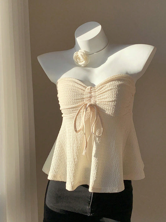 Comfortcana Drawstring Front Tube Top