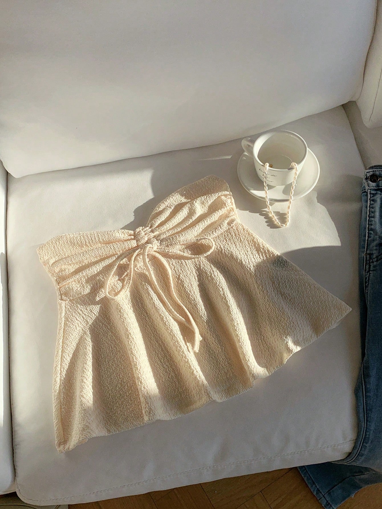 Comfortcana Drawstring Front Tube Top