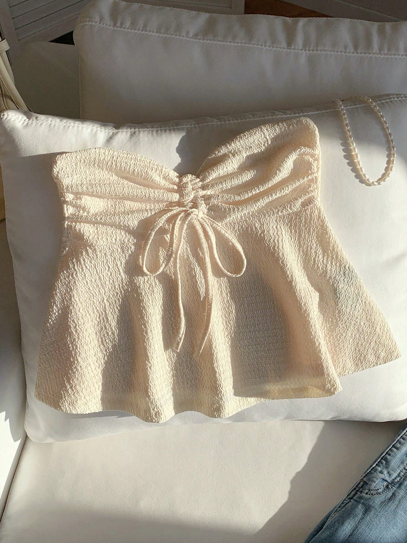 Comfortcana Drawstring Front Tube Top